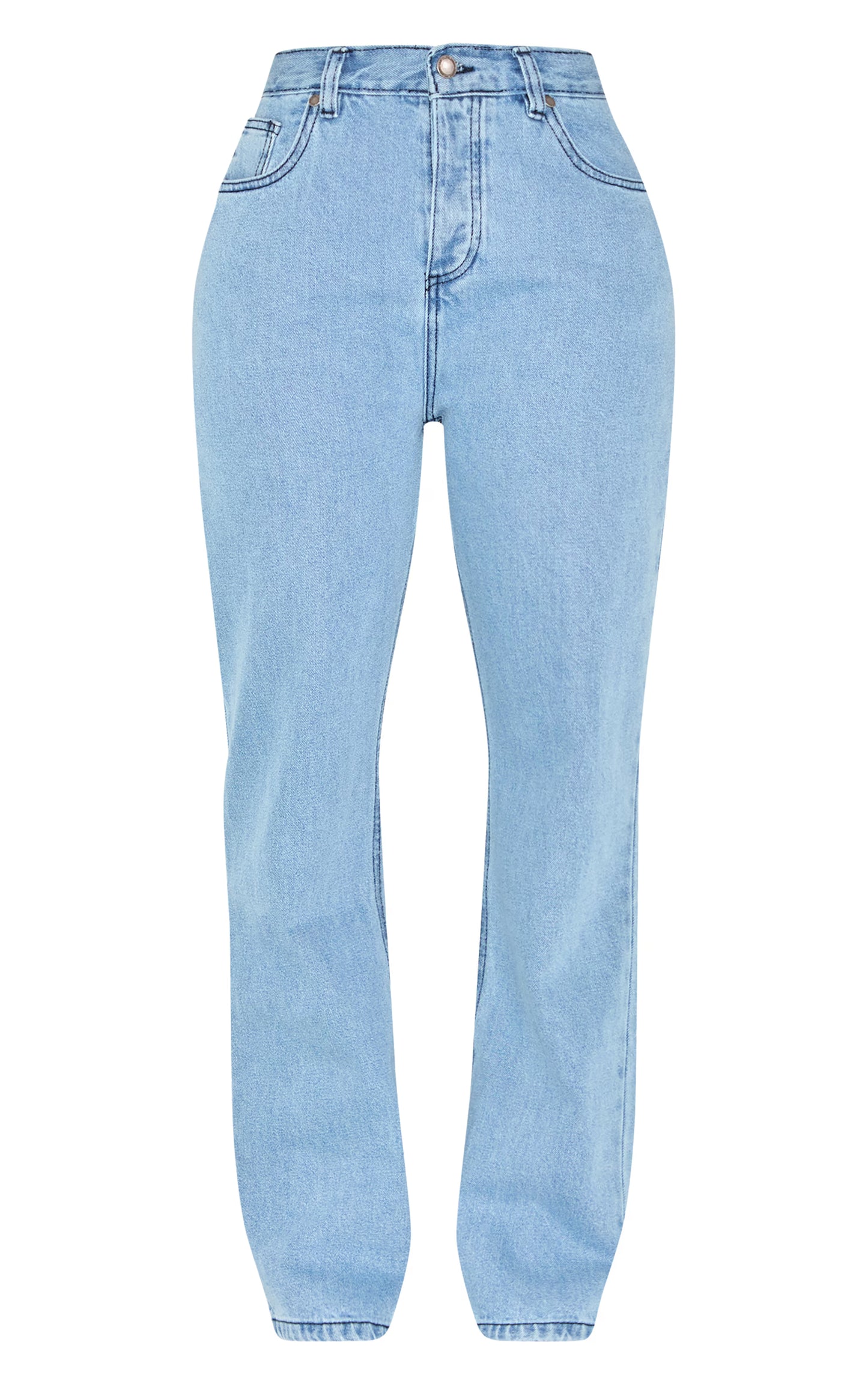 Shape Mid Blue Acid Wash Washed Denim Wide Leg Jeans