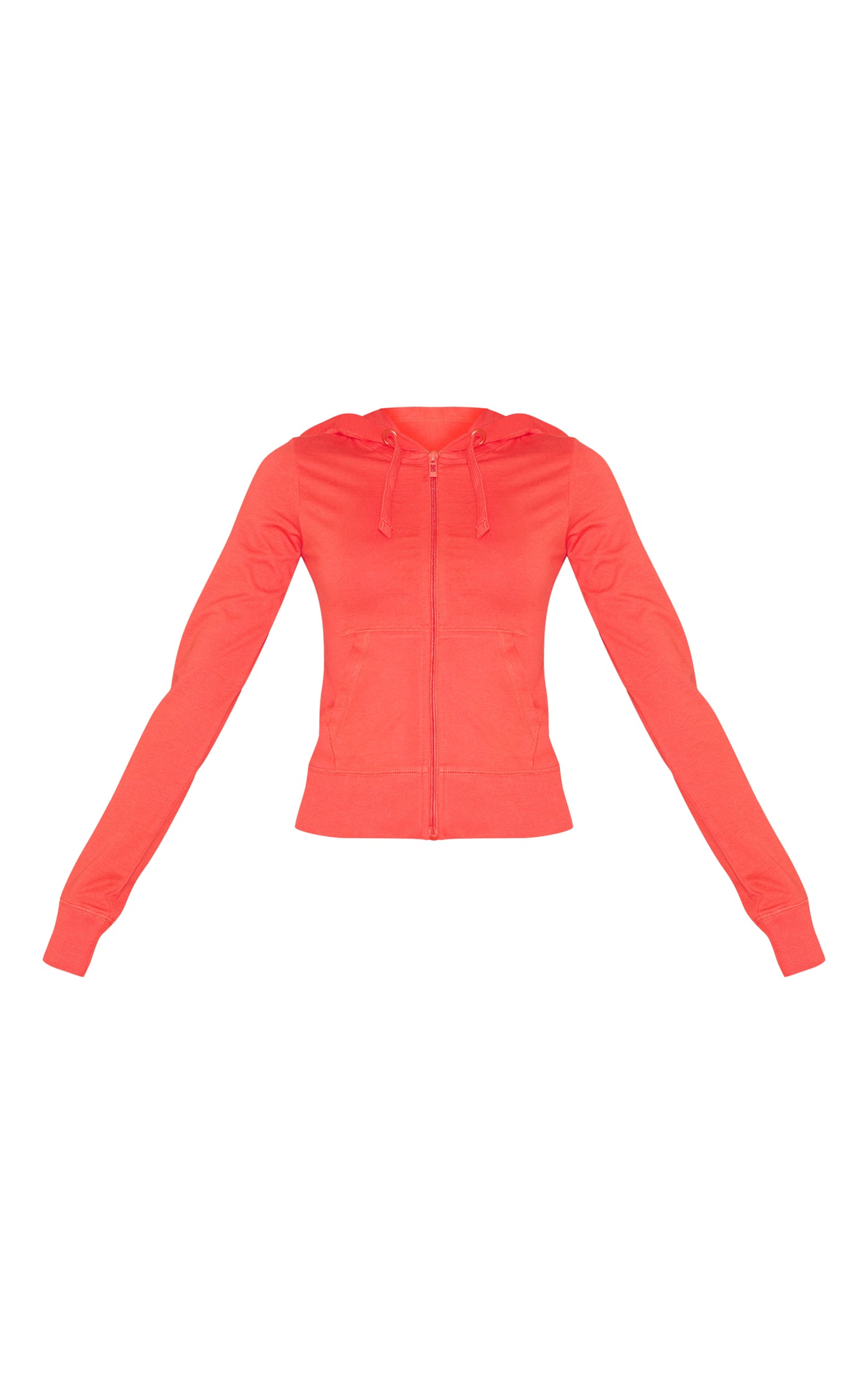 Red Zip Up Fitted Track Top