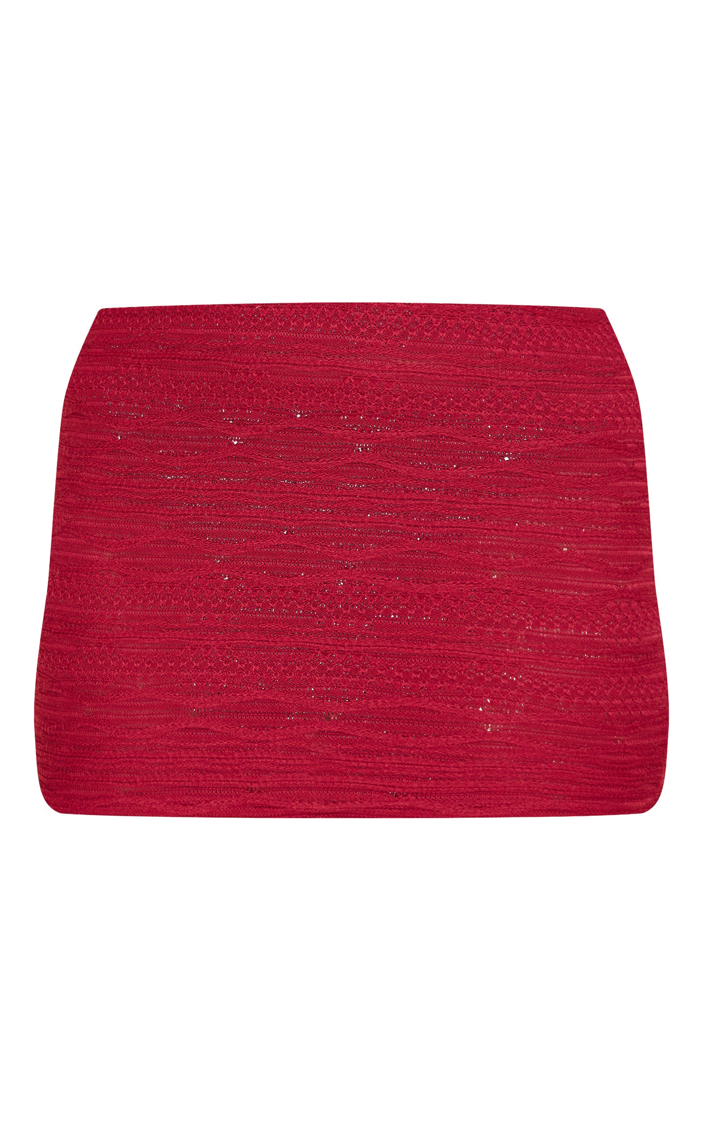 Red Textured Bead Mini Skirt
