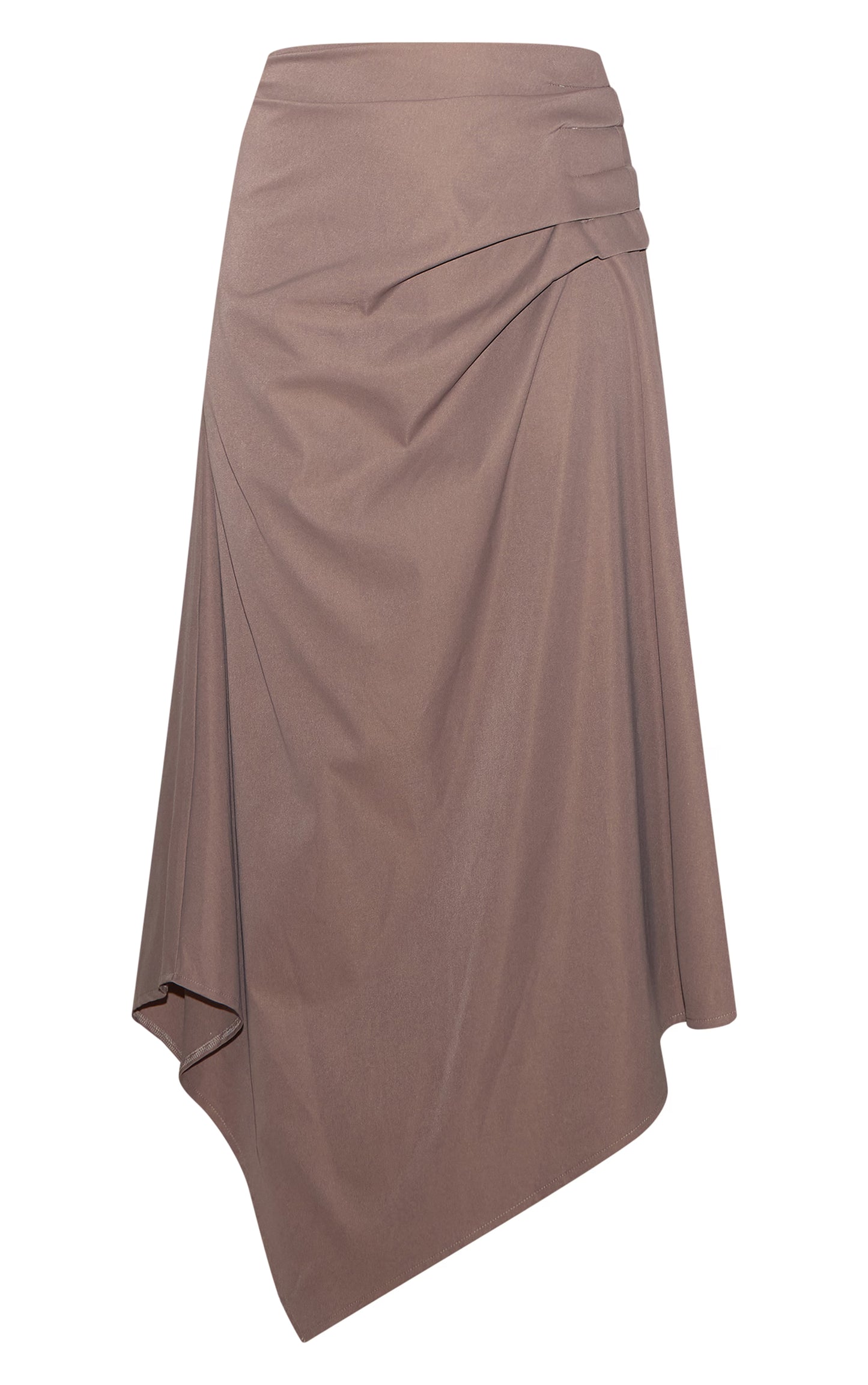 Mushroom Ruched Detail Hanky Hem Midaxi Skirt