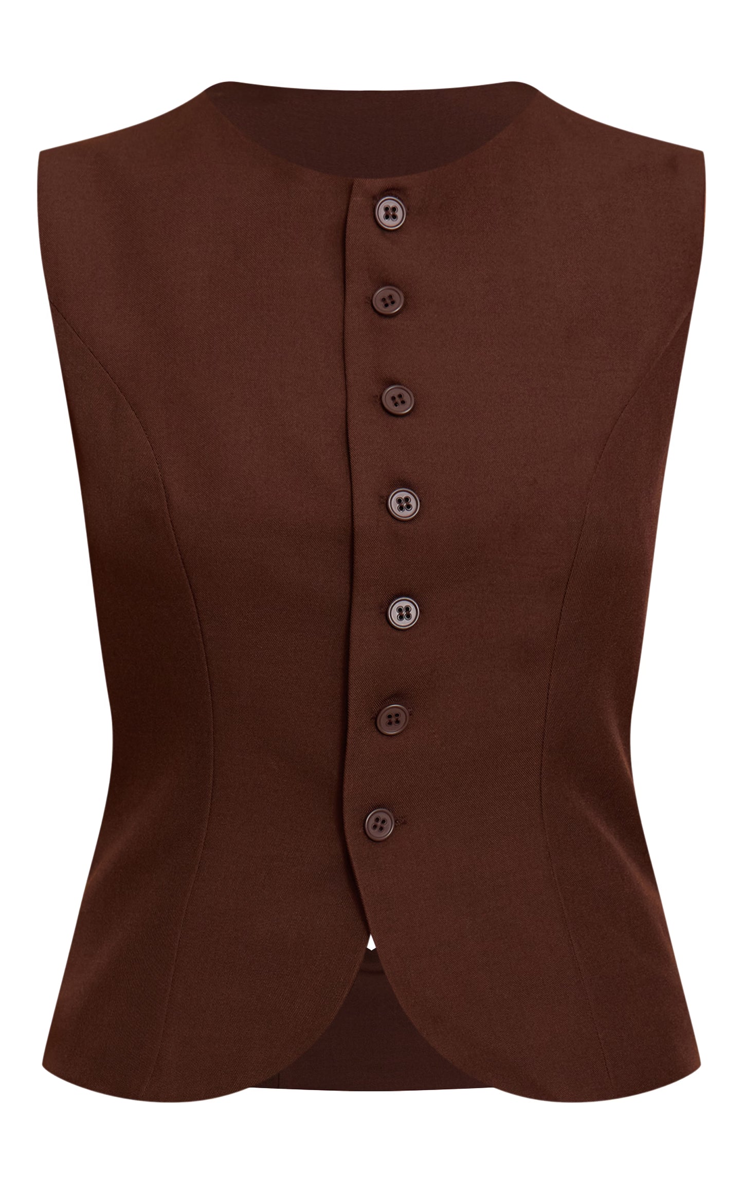 Chocolate Tailored Woven Vest