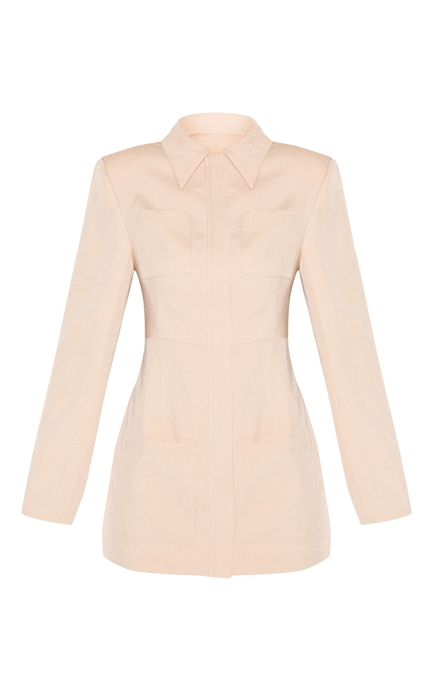 Stone Blazer Pocket Detail Blazer Dress
