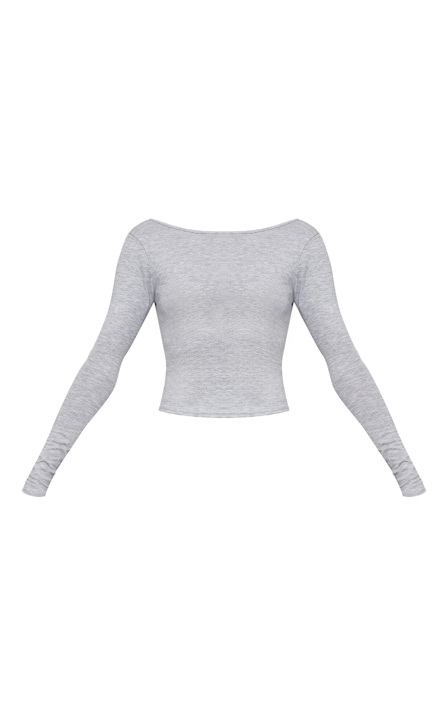 Grey Marl Long Sleeve Longline Top