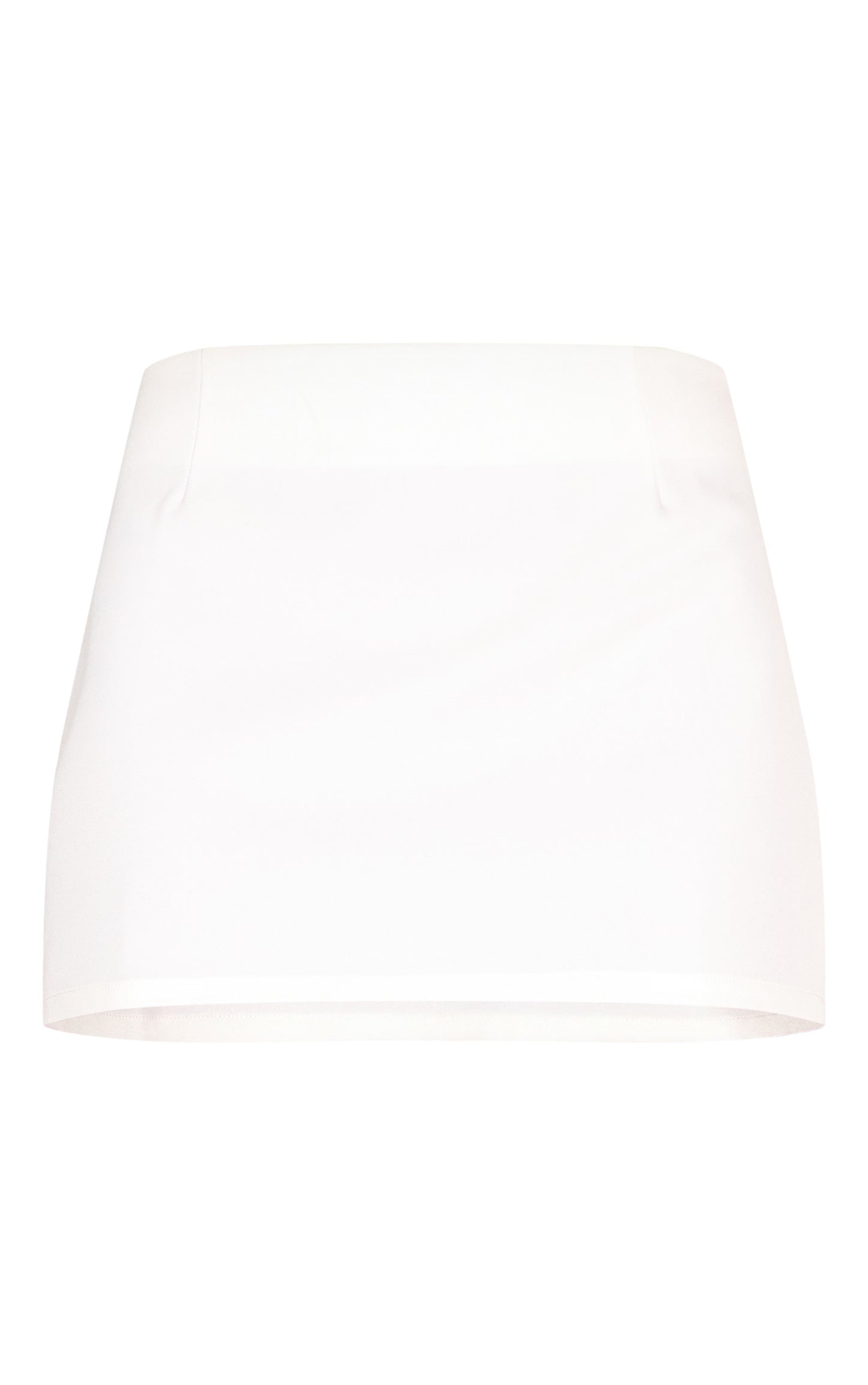 White Woven Mid Rise Mini Skirt