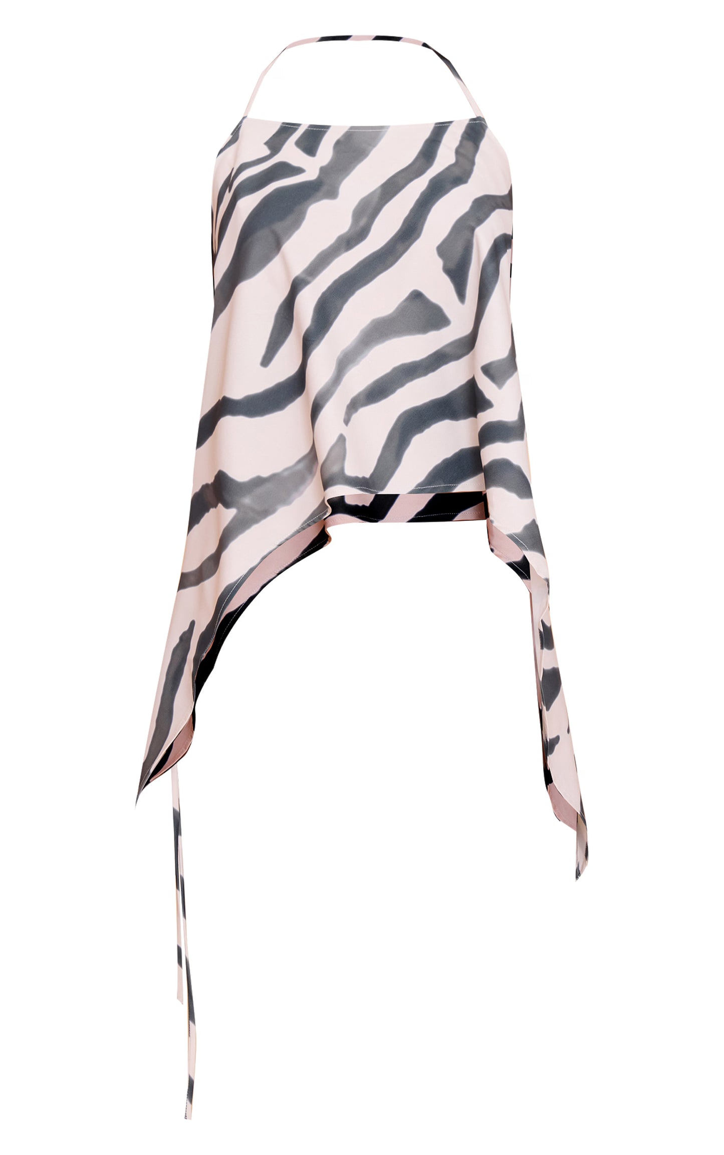 Zebra Print Floaty Woven Split Hem Spaghetti Strap Top
