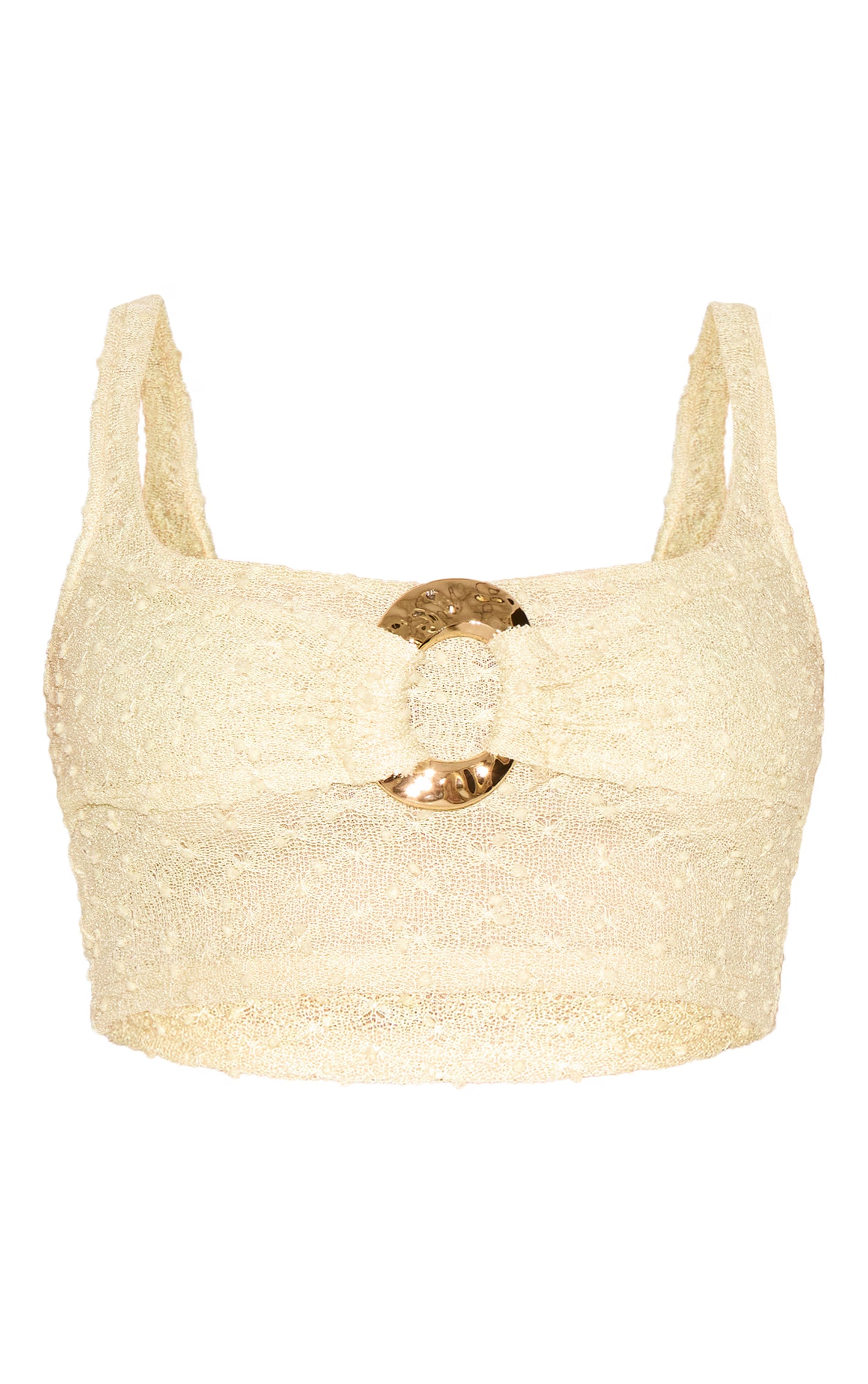 Shape Lemon Textured Gold Hammered Ring Cami Top