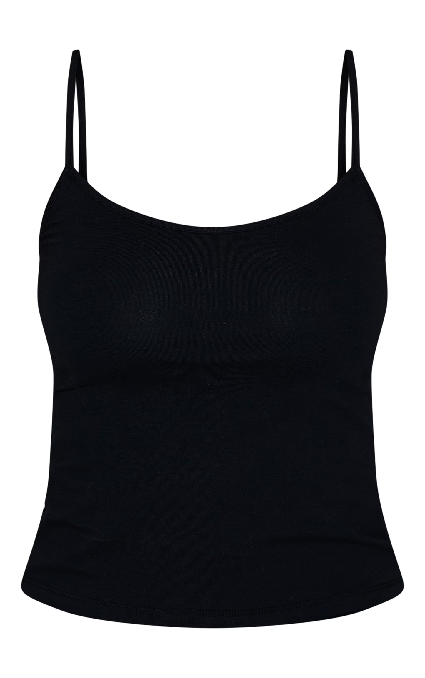 Black Soft Cotton Strappy Vest Top