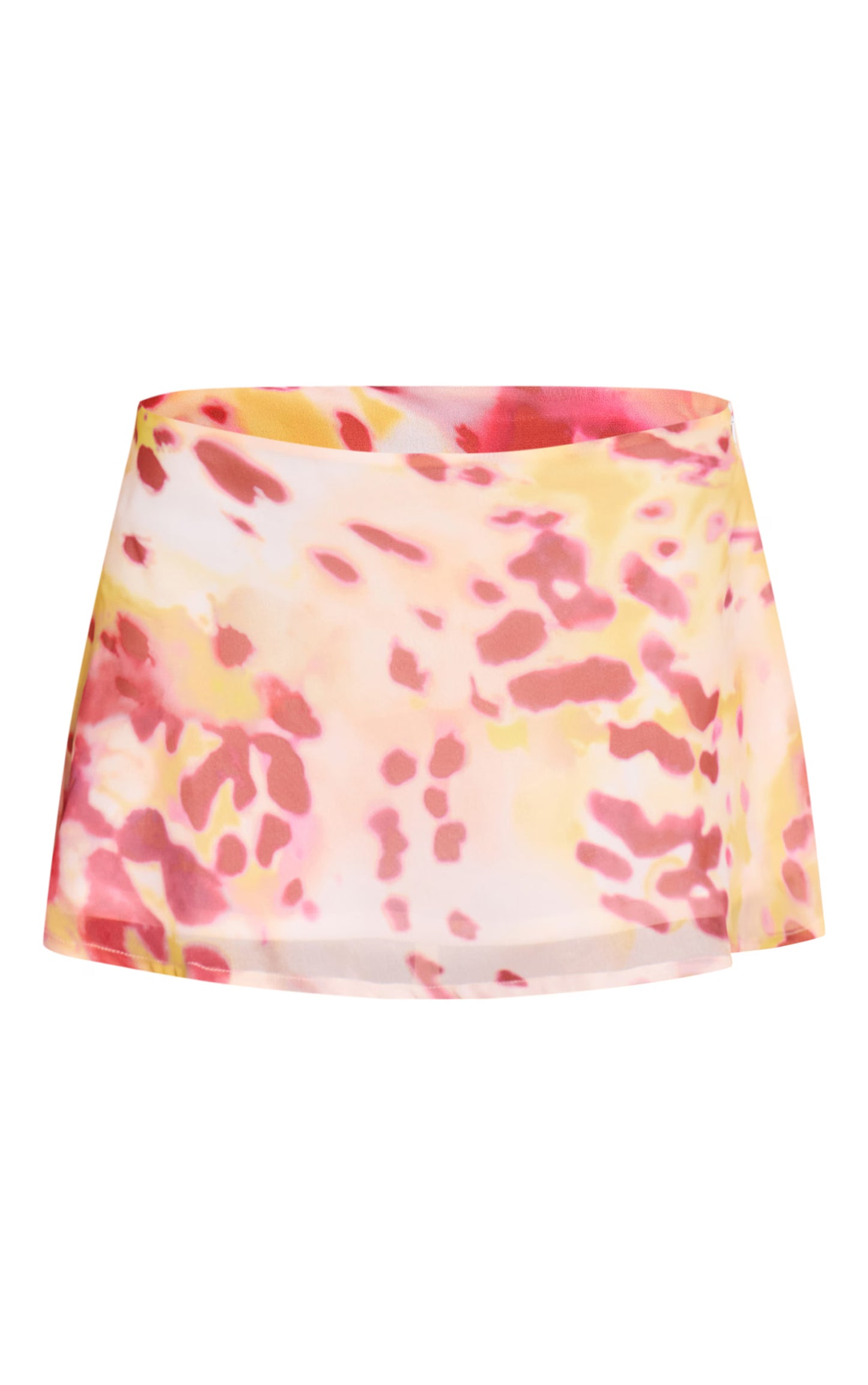Purple Abstract Print Chiffon Floaty Mini Skirt