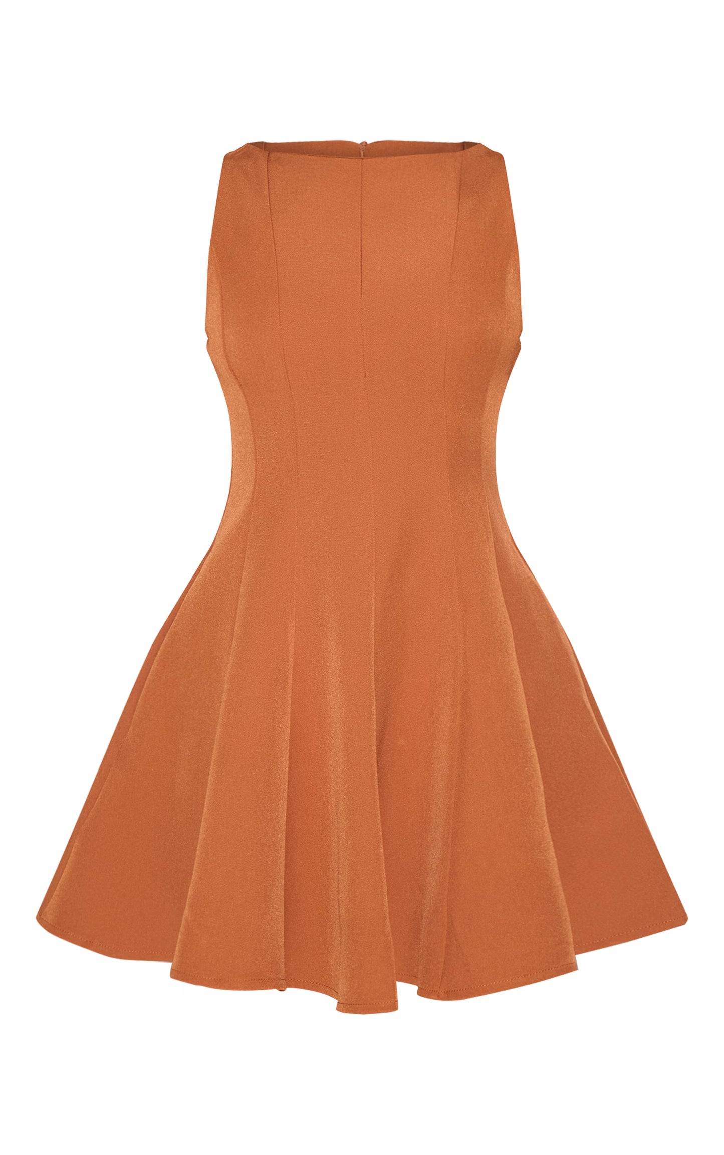 Chestnut Woven Pleated Shift Dress