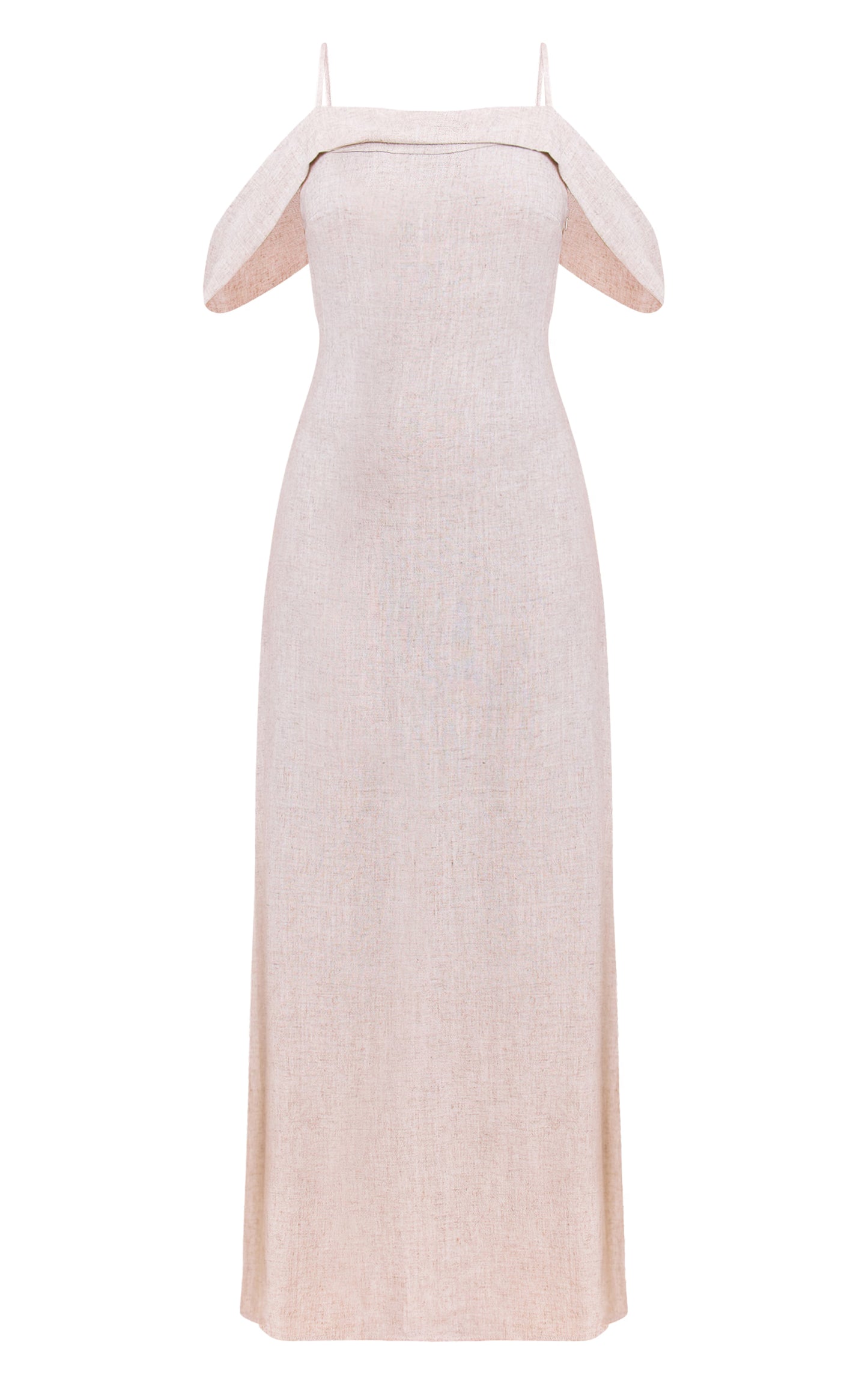 Natural Textured Strappy Drape Detail Maxi Dress