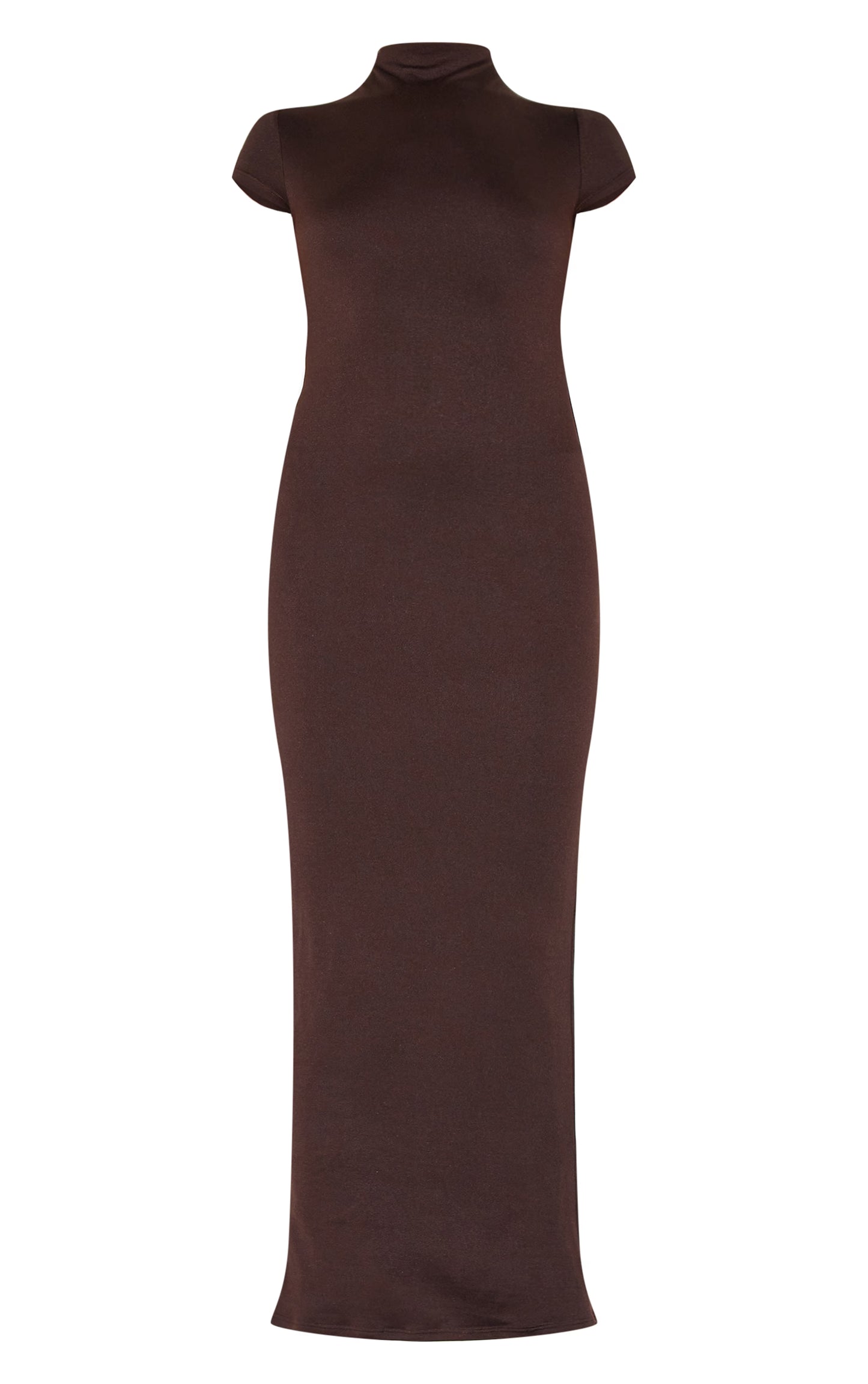 Chocolate Double Contour Boat Neck Maxi Dress
