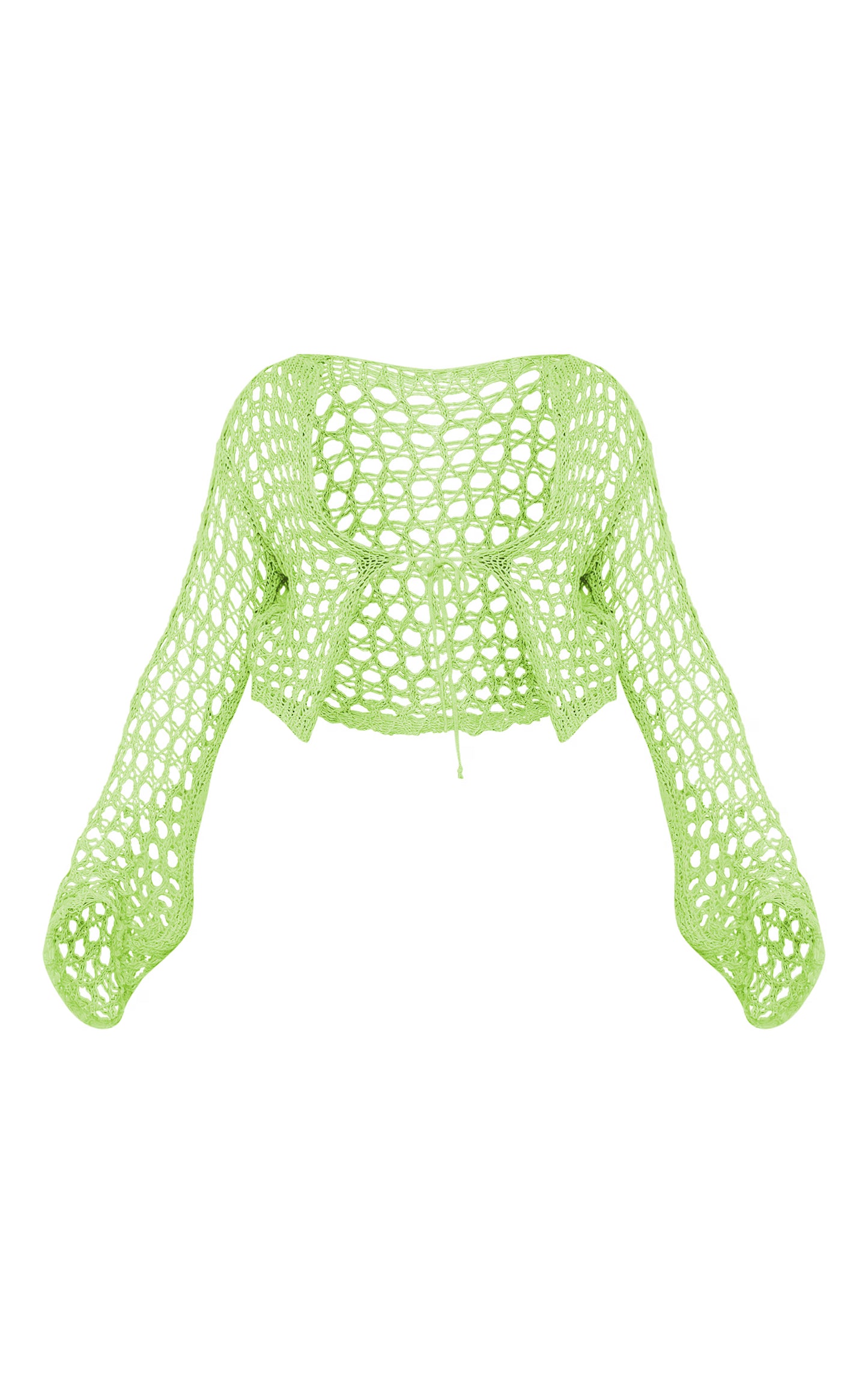 Shape Lime Knit Tie Front Long Sleeve Top
