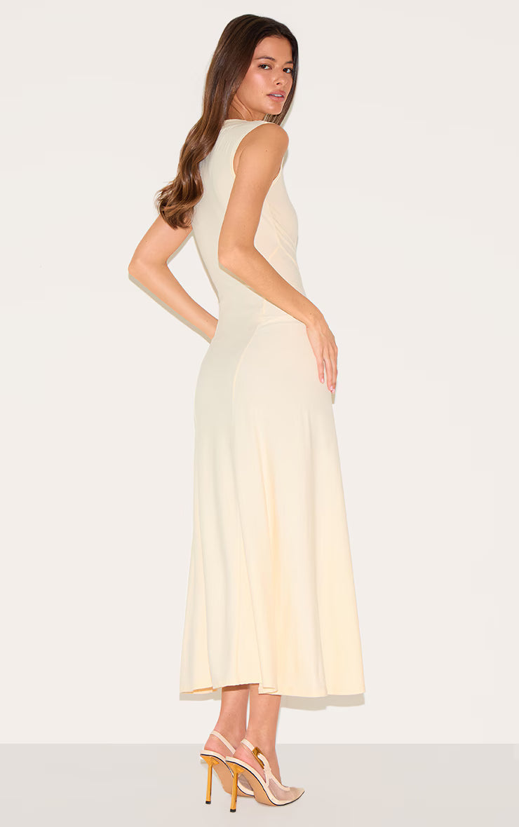 Lemon Panelled Floaty Maxi Dress