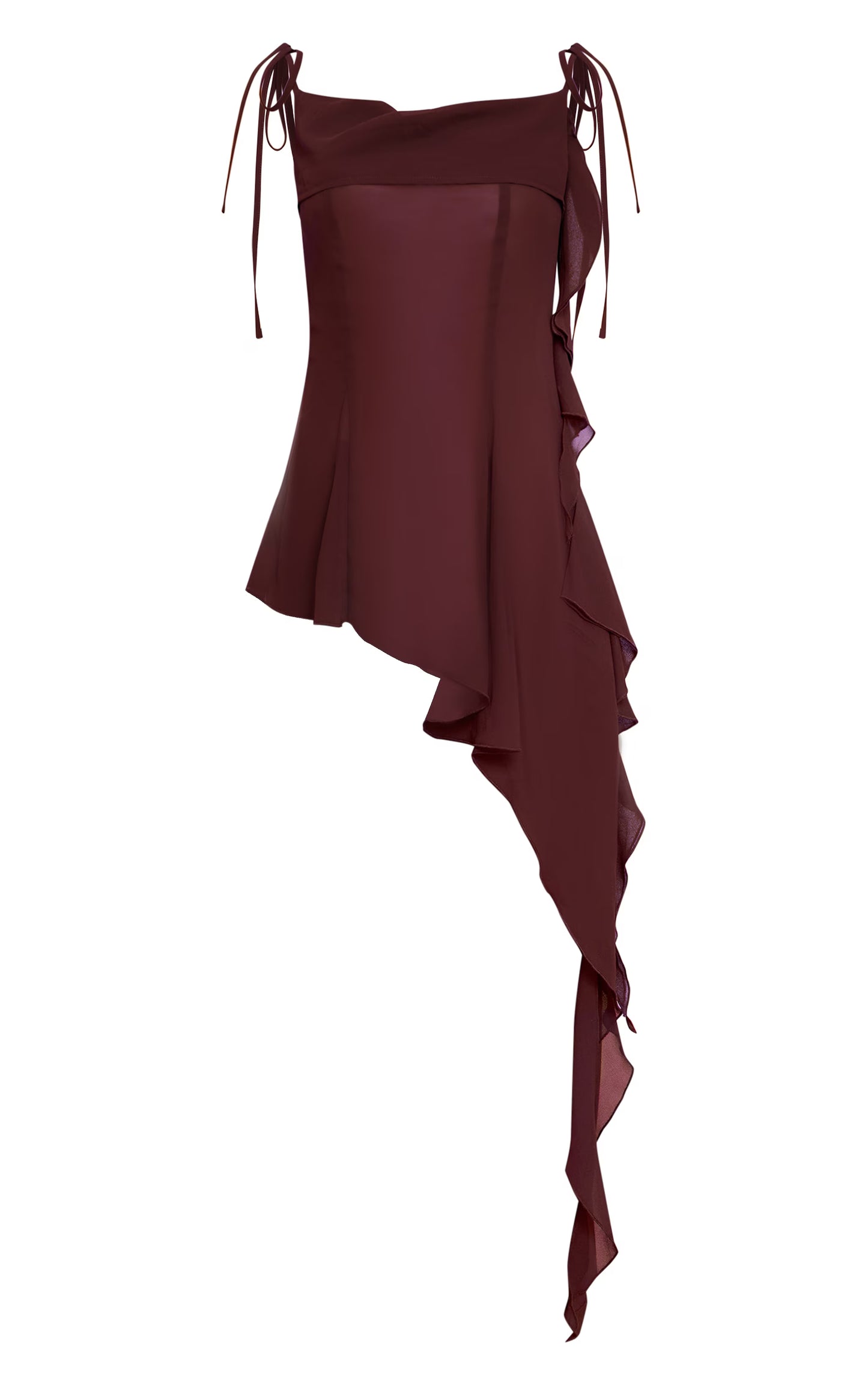Plum Chiffon Frill Cami Top