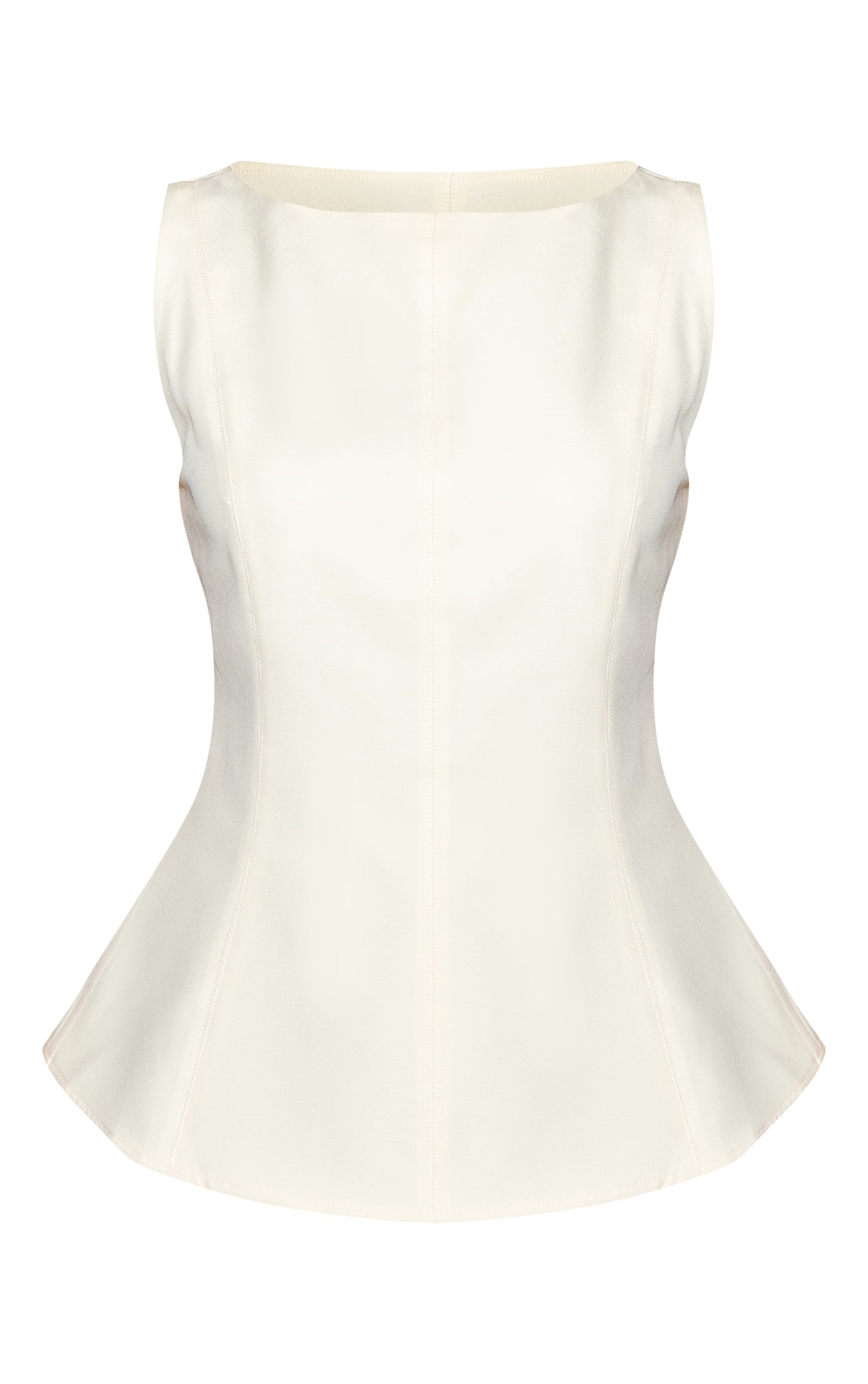 Butter Yellow Heavy Woven Tie Back Detail Structured Top