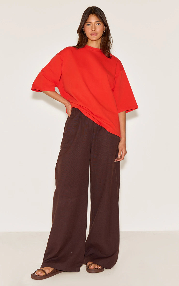 Red Oversized Boxy T Shirt