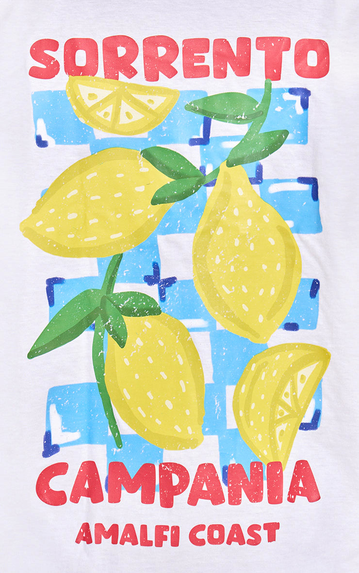 White Sorrento Graphic Oversized T-shirt