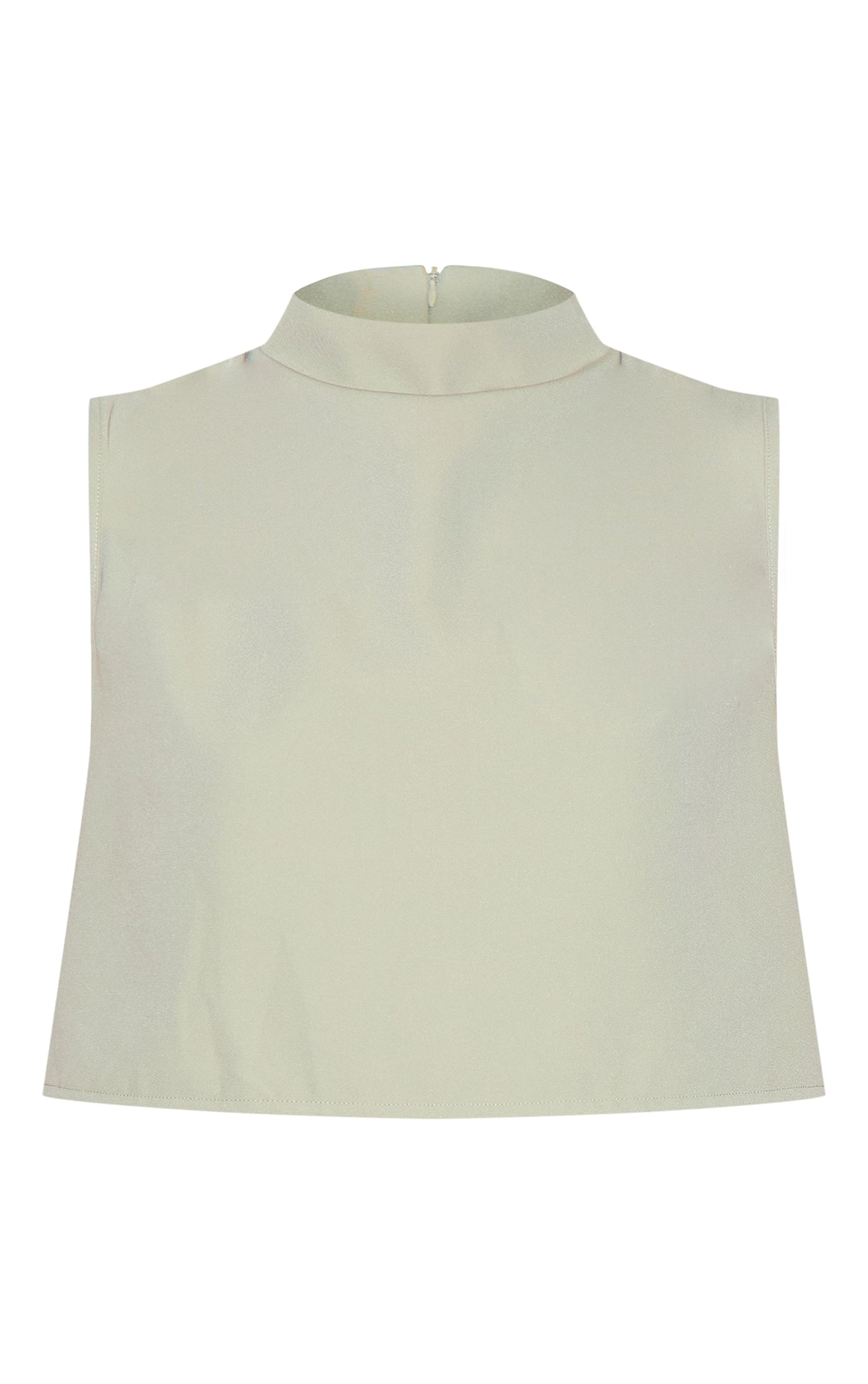 Sage Woven Pleated Boxy Top