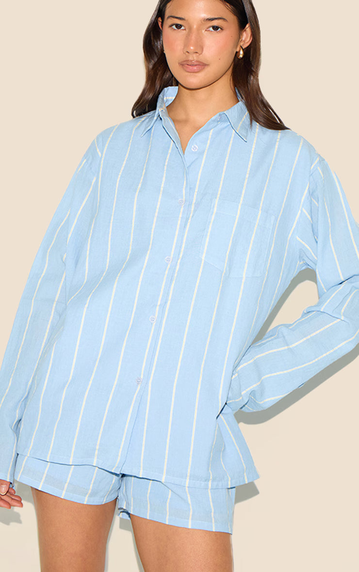 Blue Striped Floaty Shorts