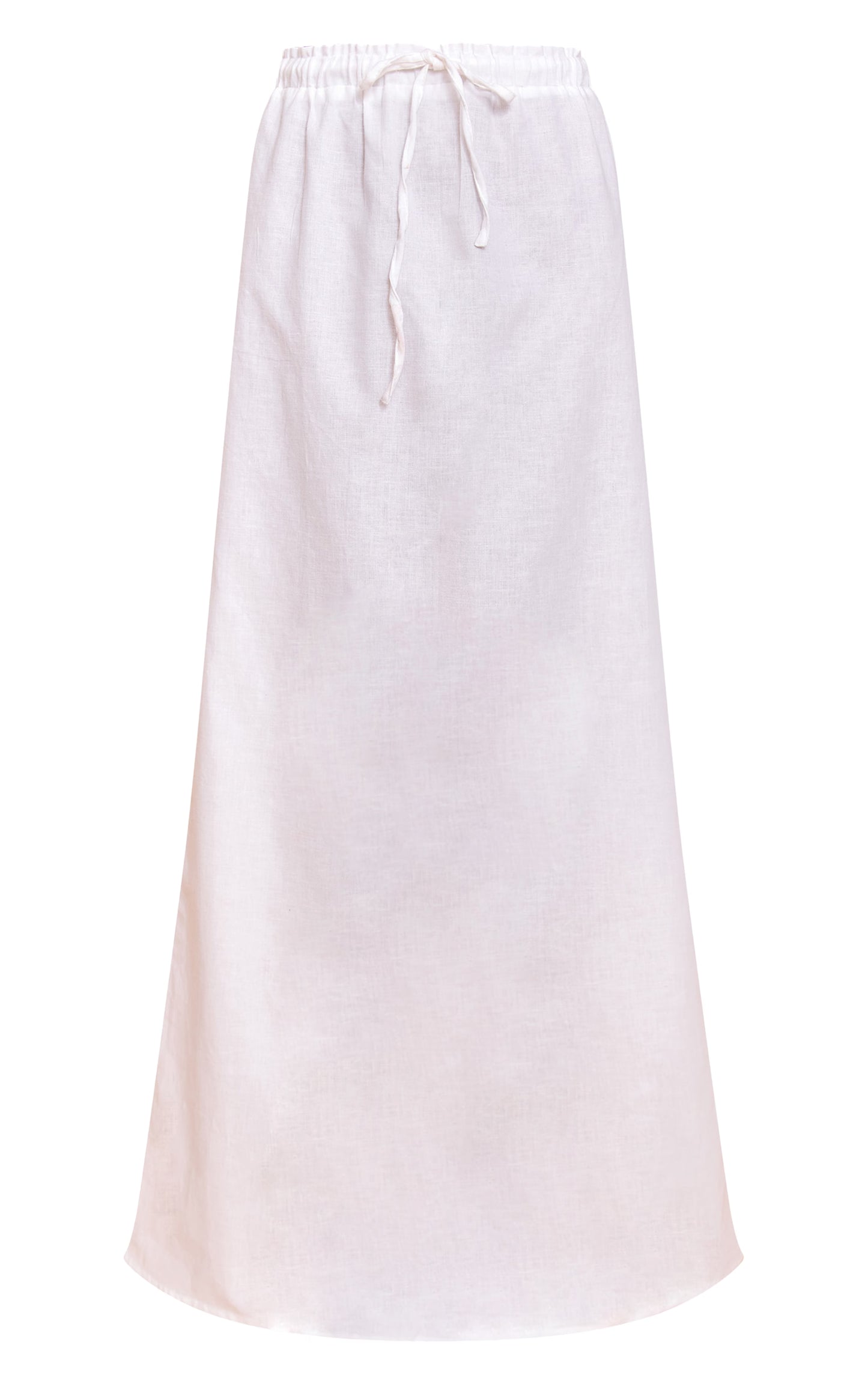 White Drawstring Maxi Skirt