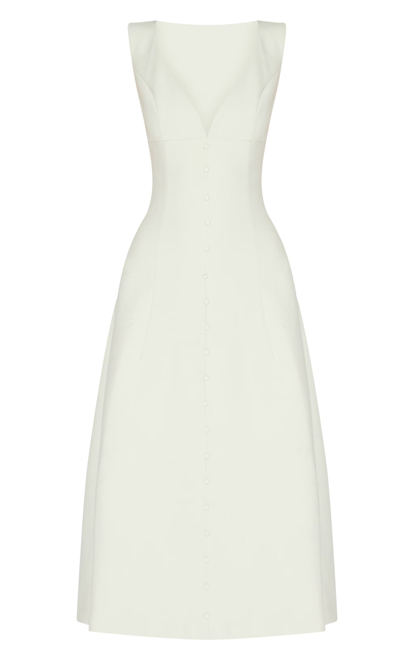 Sage Green Tailored Woven Plunge Button Down Midi Dress