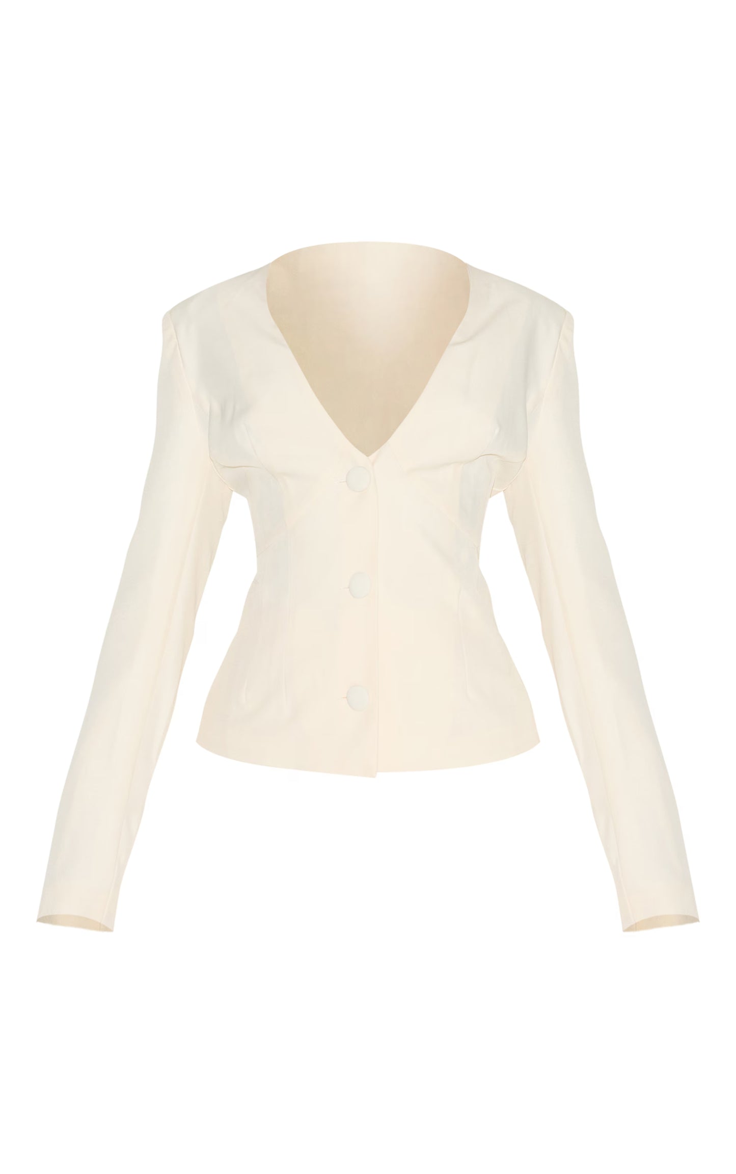 Shape Vanilla Plunge Front Cinched Waist Blazer