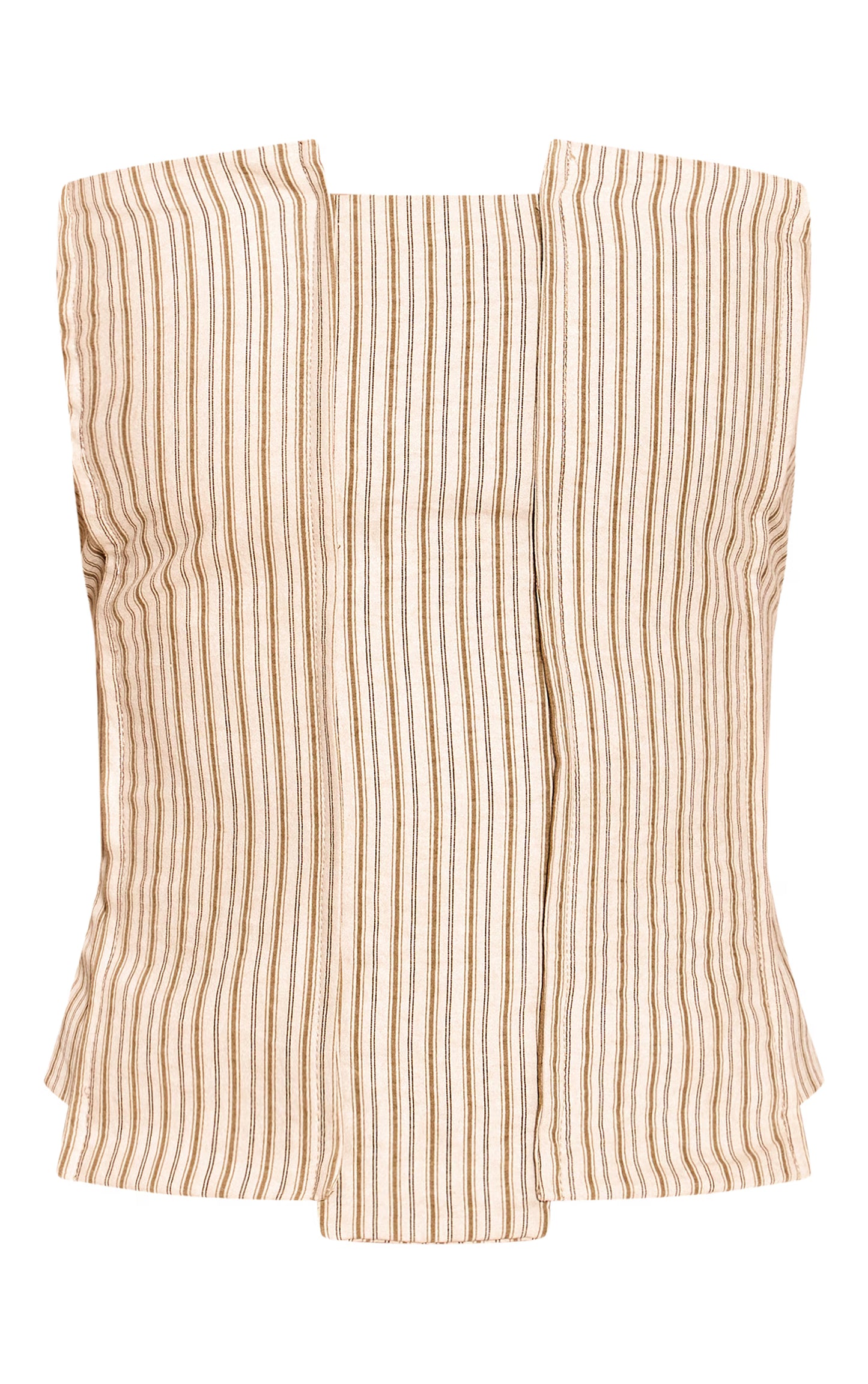 Cream Striped Peach Skin Corset