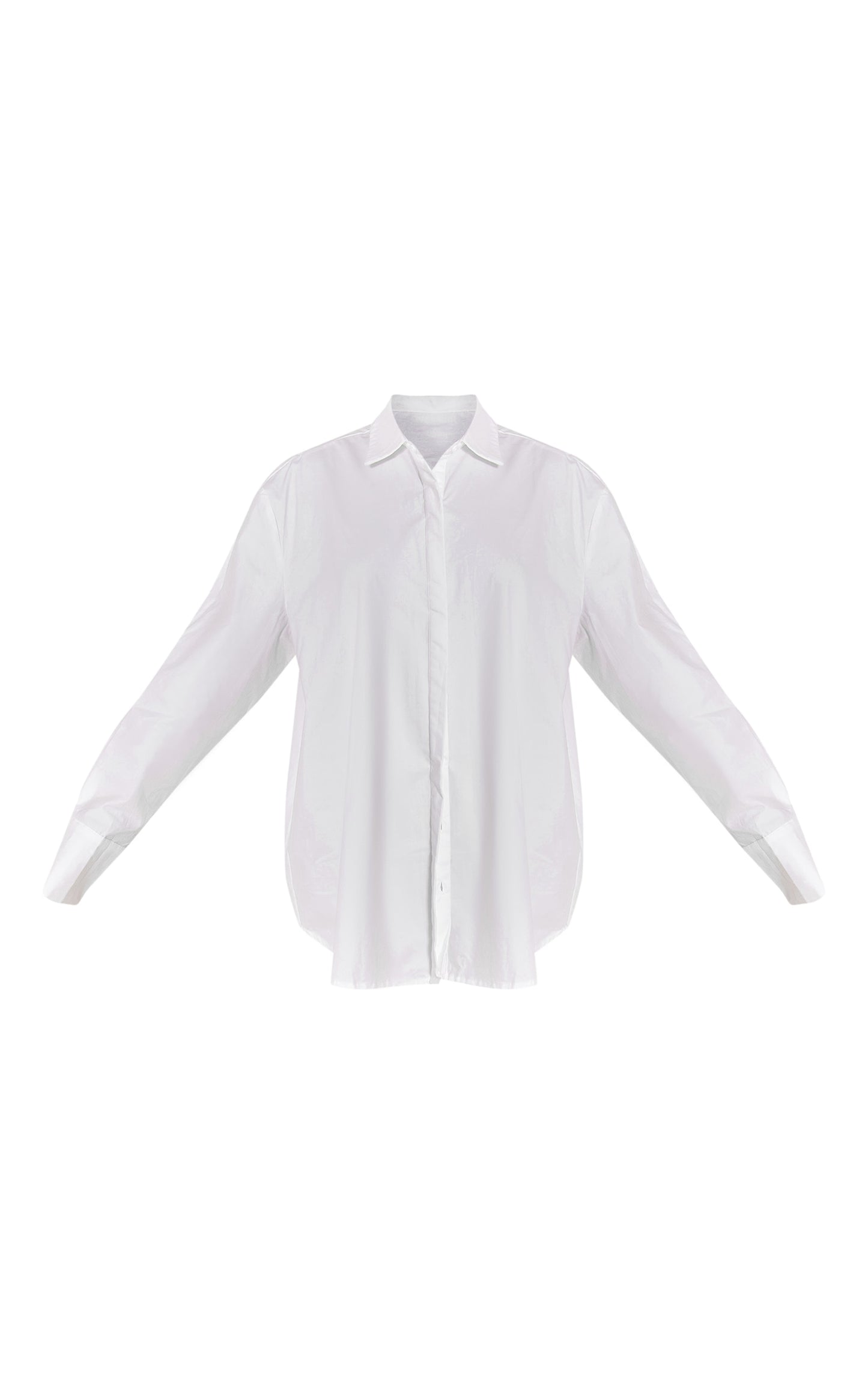 White Cotton Oversized Cuff Shirt