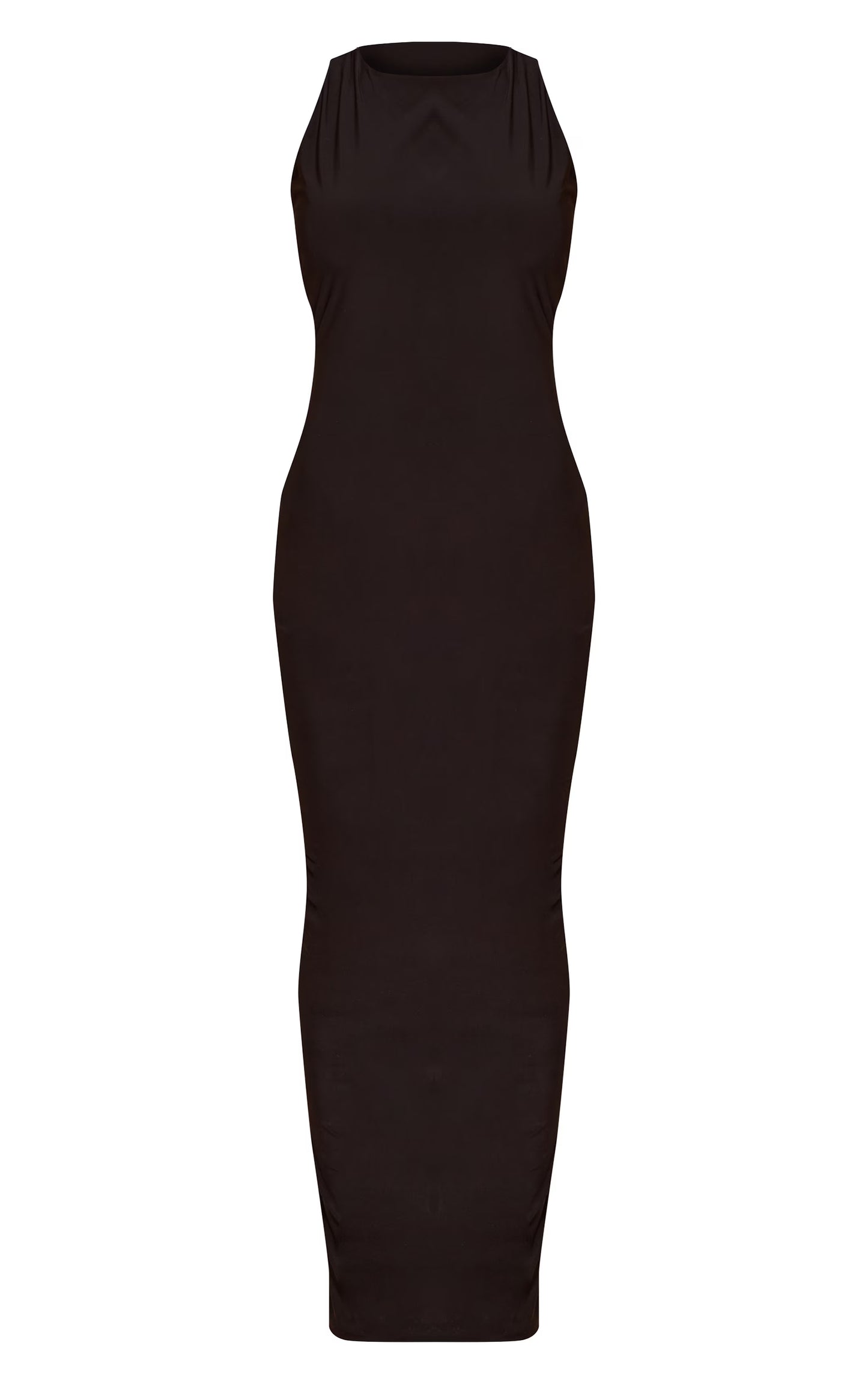 Petite Black Cut Out Side Ruched Hem Maxi Dress