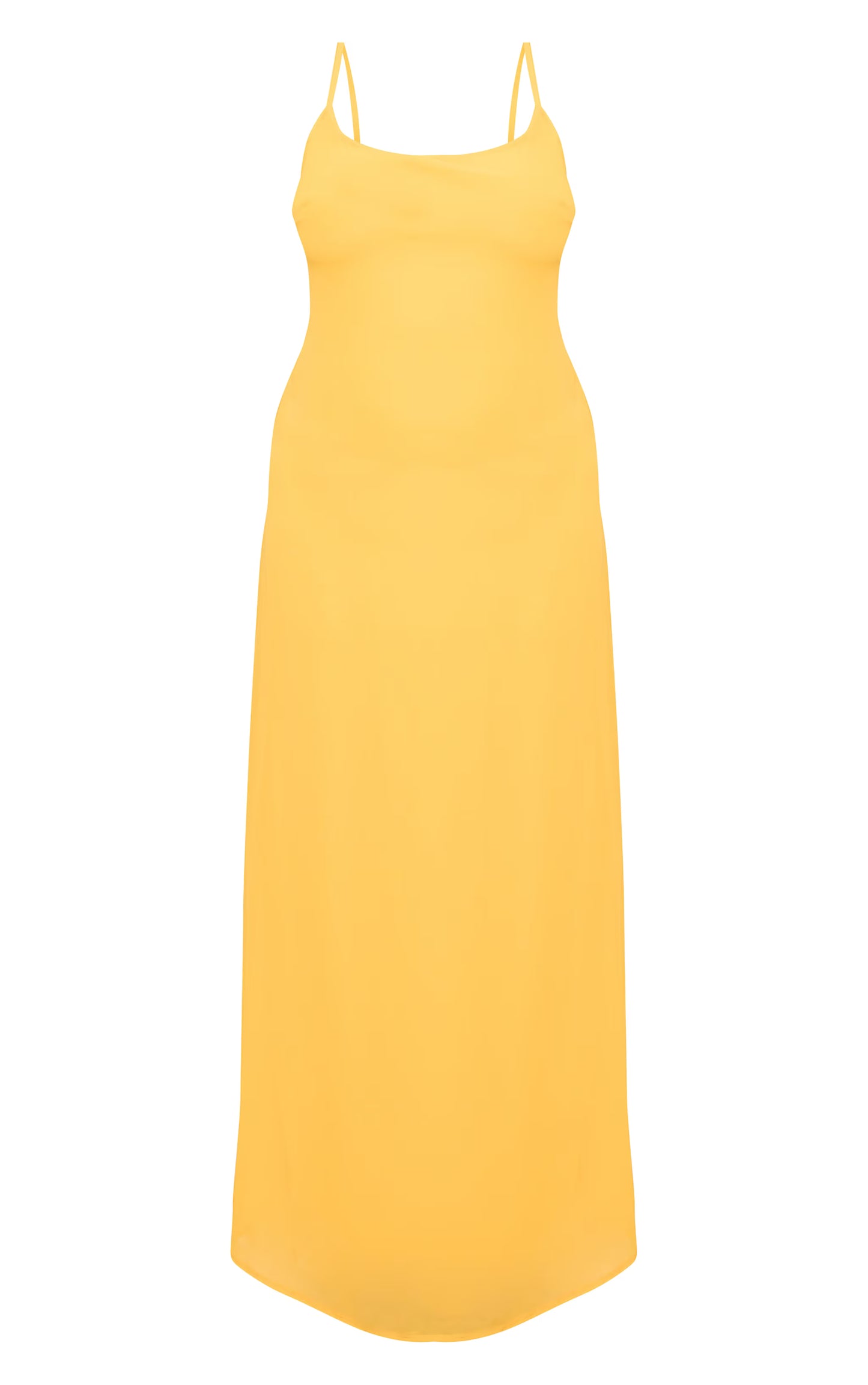 Plus Yellow Chiffon Strappy Maxi Dress