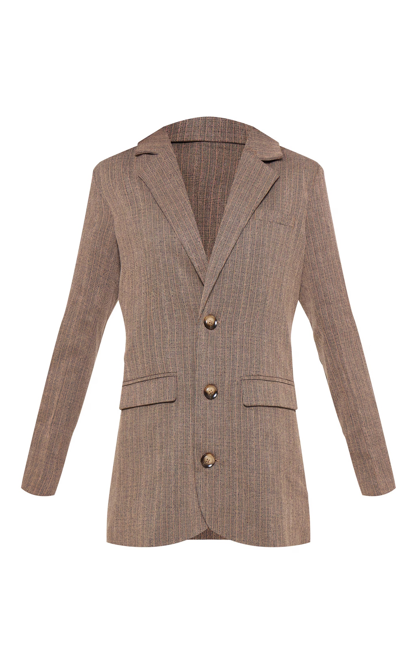Chocolate Pinstripe Button Down Blazer Dress