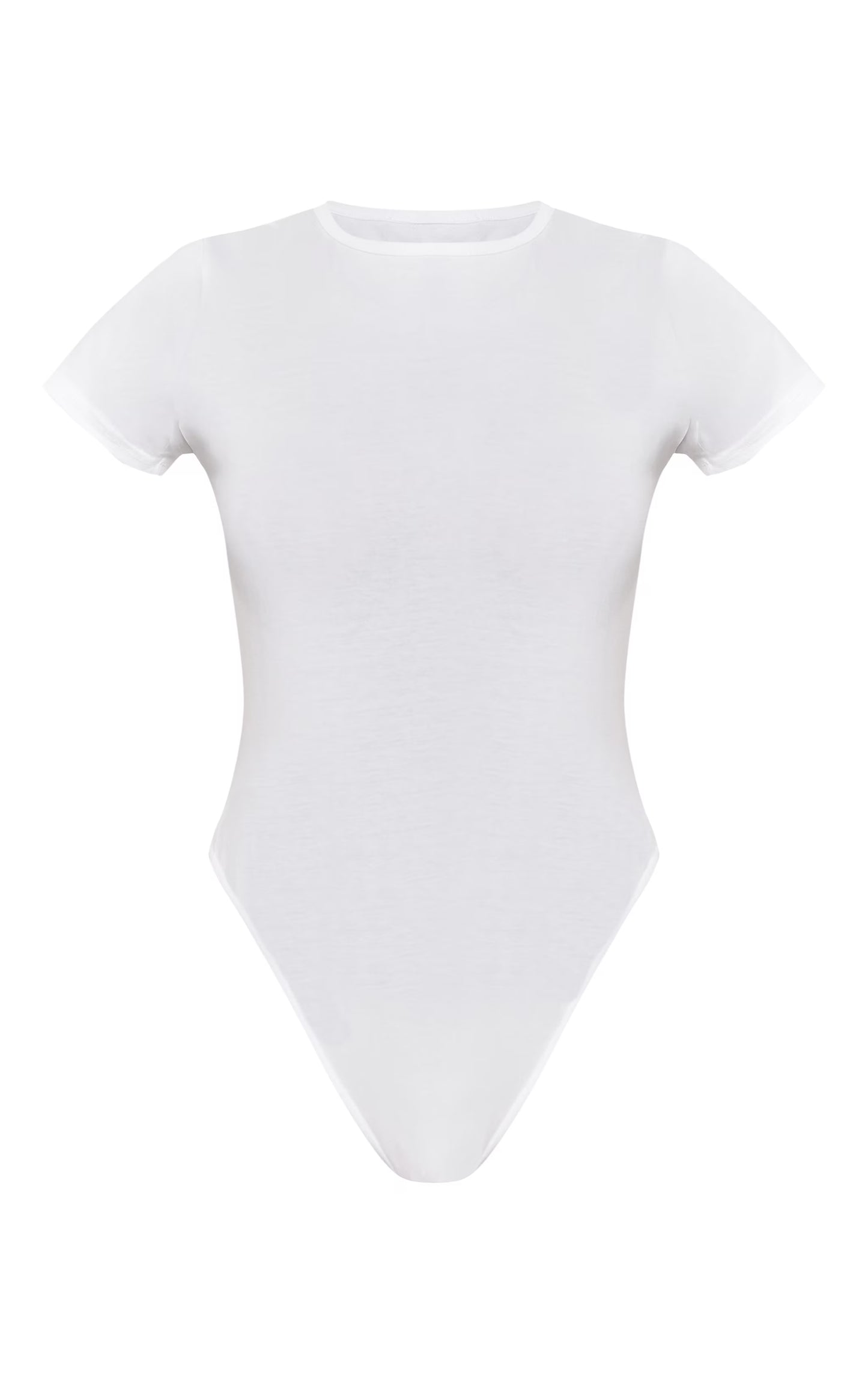 White Cotton Crew Neck Short Sleeve Bodysuit