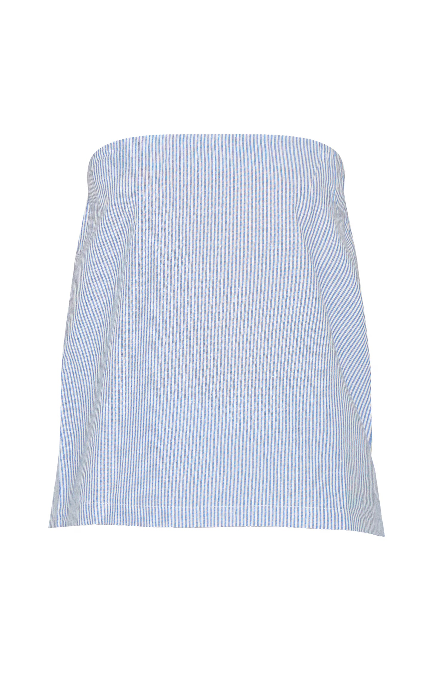 Blue Pinstripe Elasticated Bandeau Top