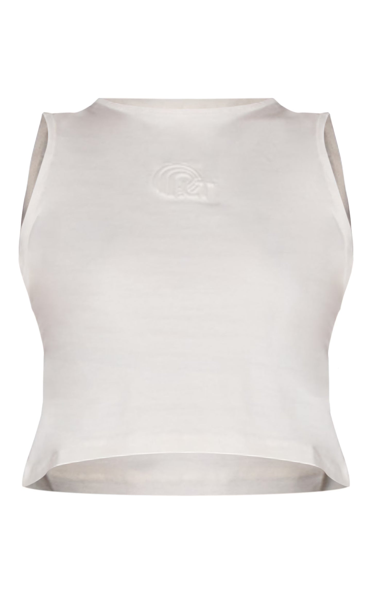 Cream Embossed Sleeveless Cotton Top