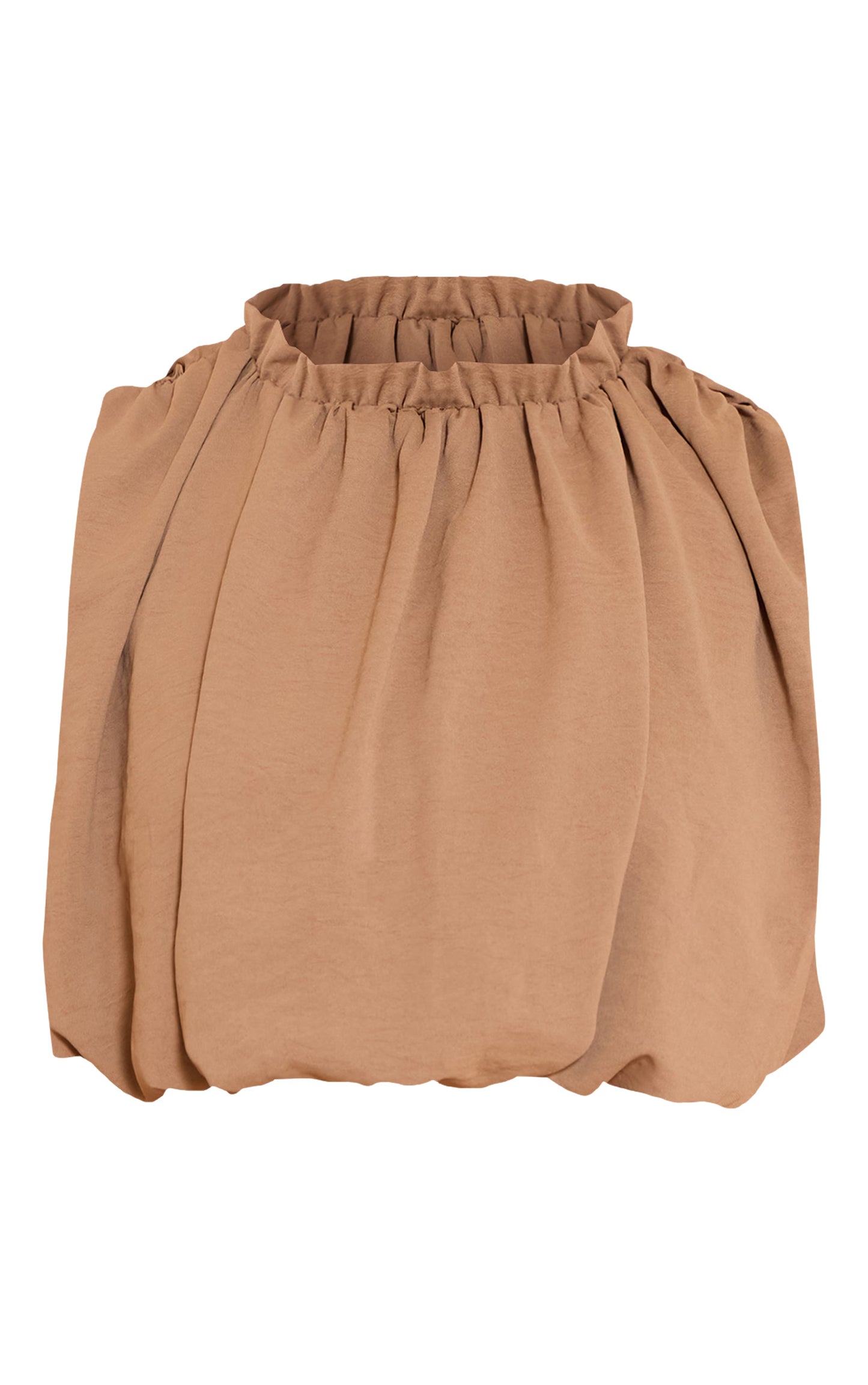 Shape Khaki Hammered Satin Baloon Blouse