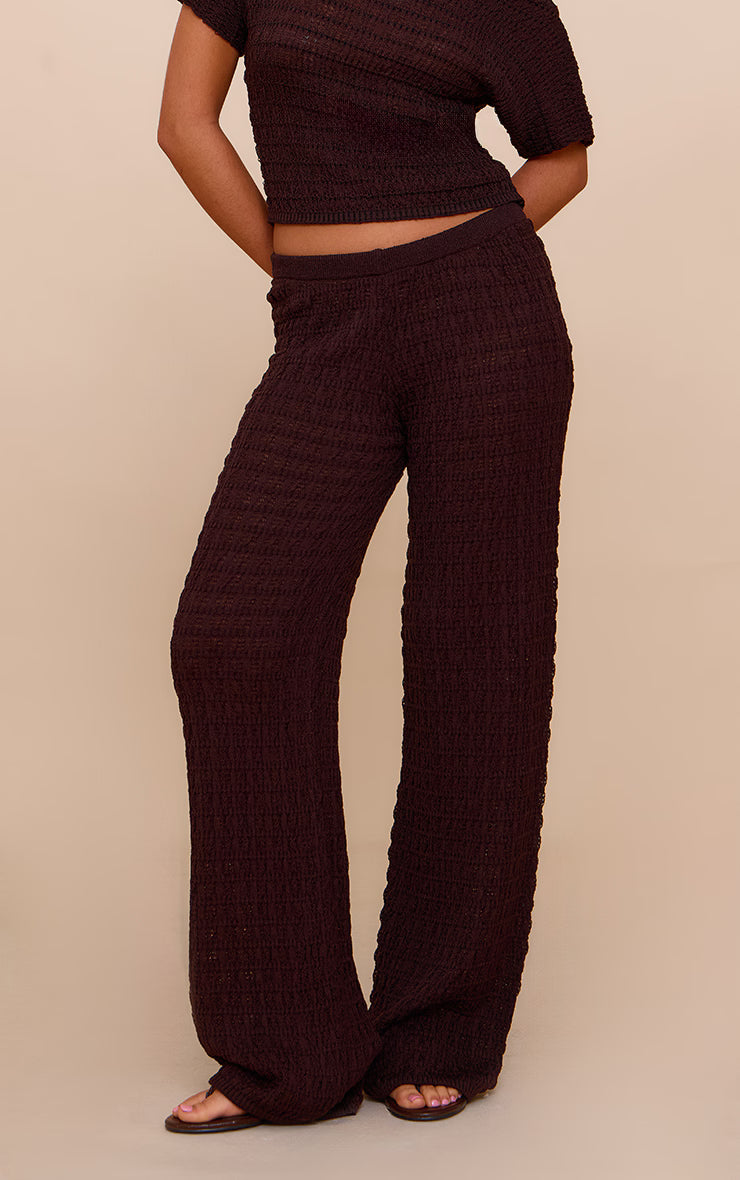 Chocolate Textured Knit Pant