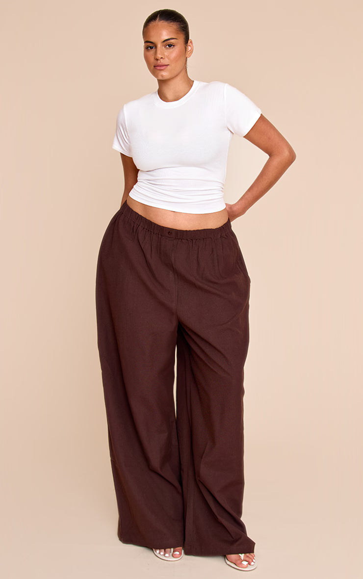 Plus White Soft Rib Crew Neck Short Sleeve Top