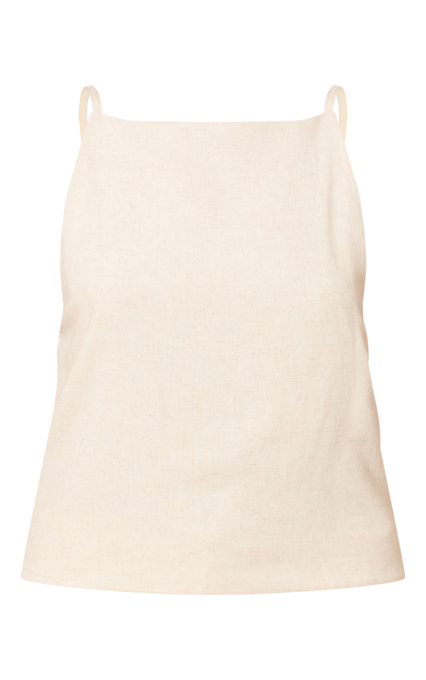 Cream Linen Look Open Back Cami Top