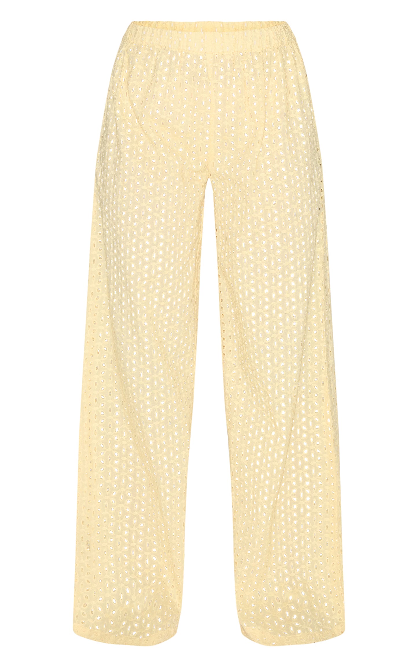 Lemon Embroidered Mid Rise Pants