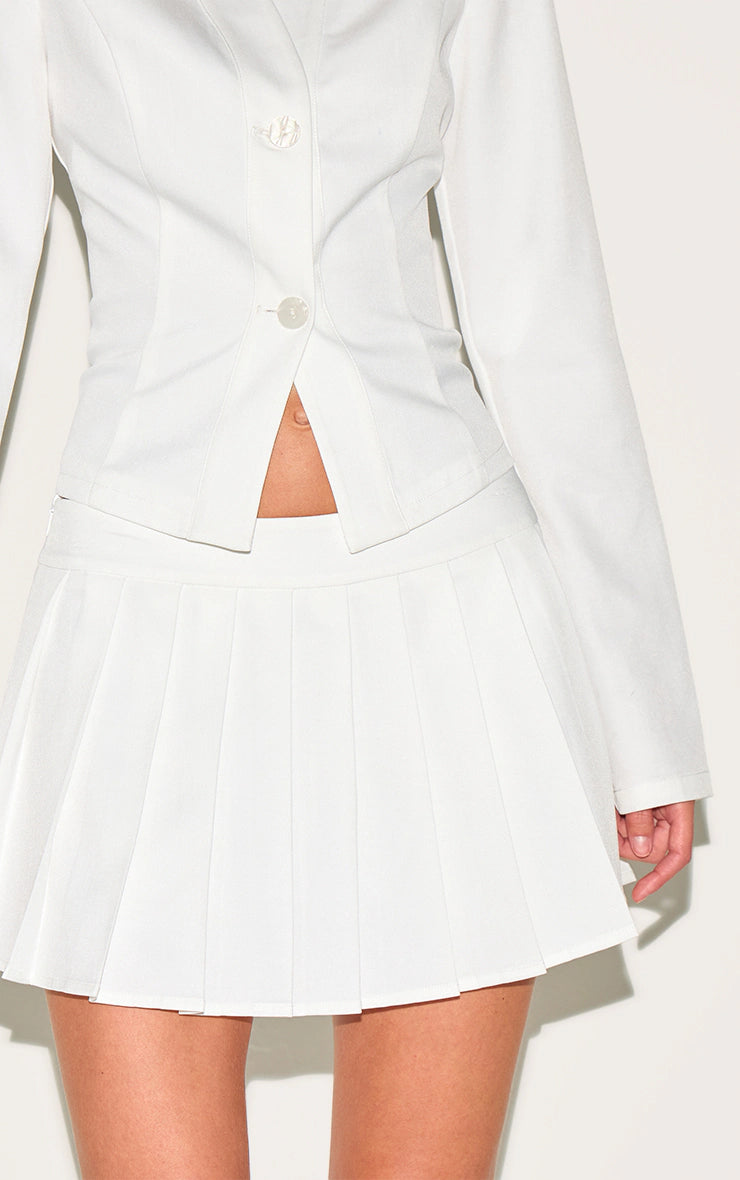 White Mini Pleated Tennis Skirt