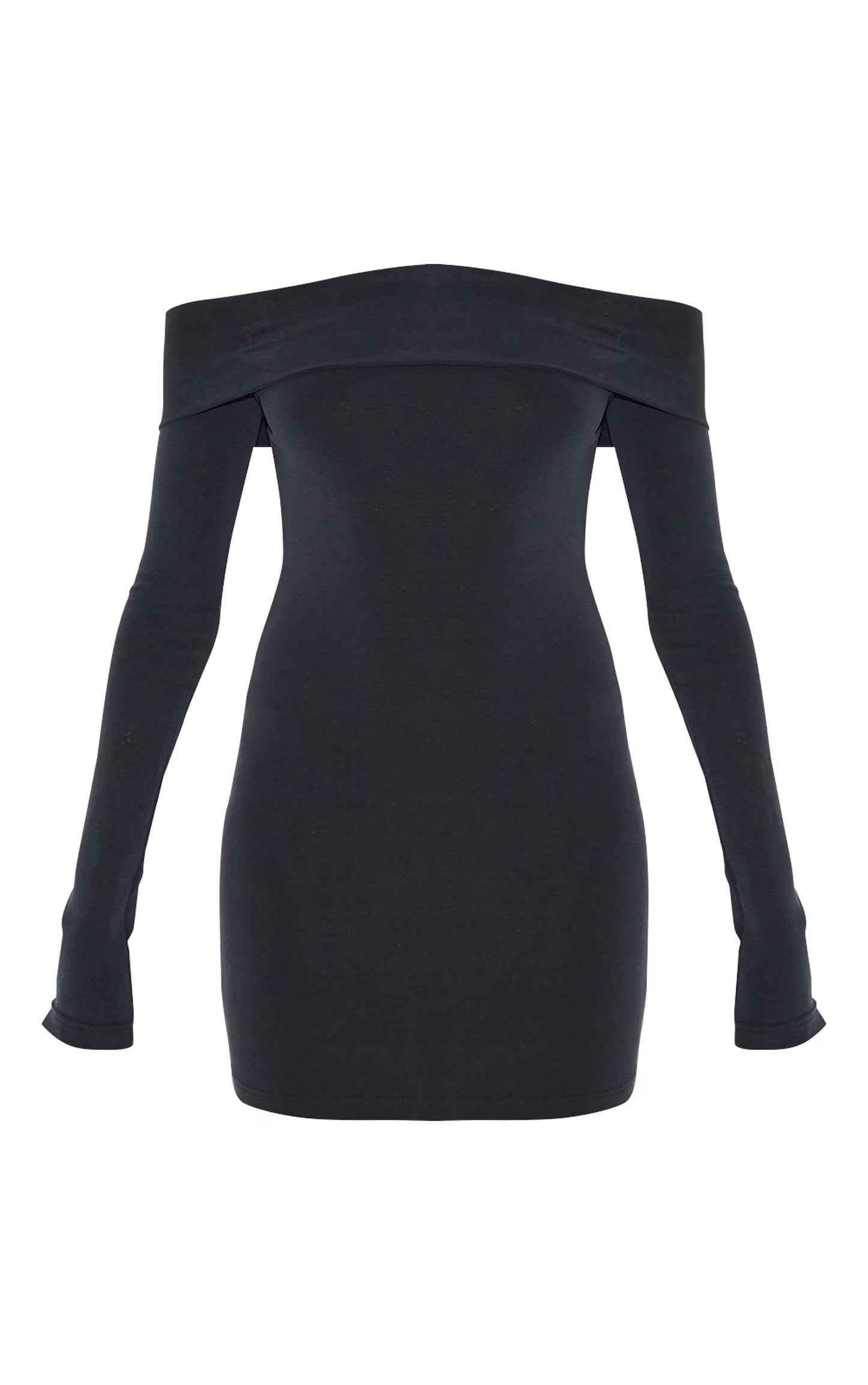 Black Premium Contour Bardot Bodycon Dress