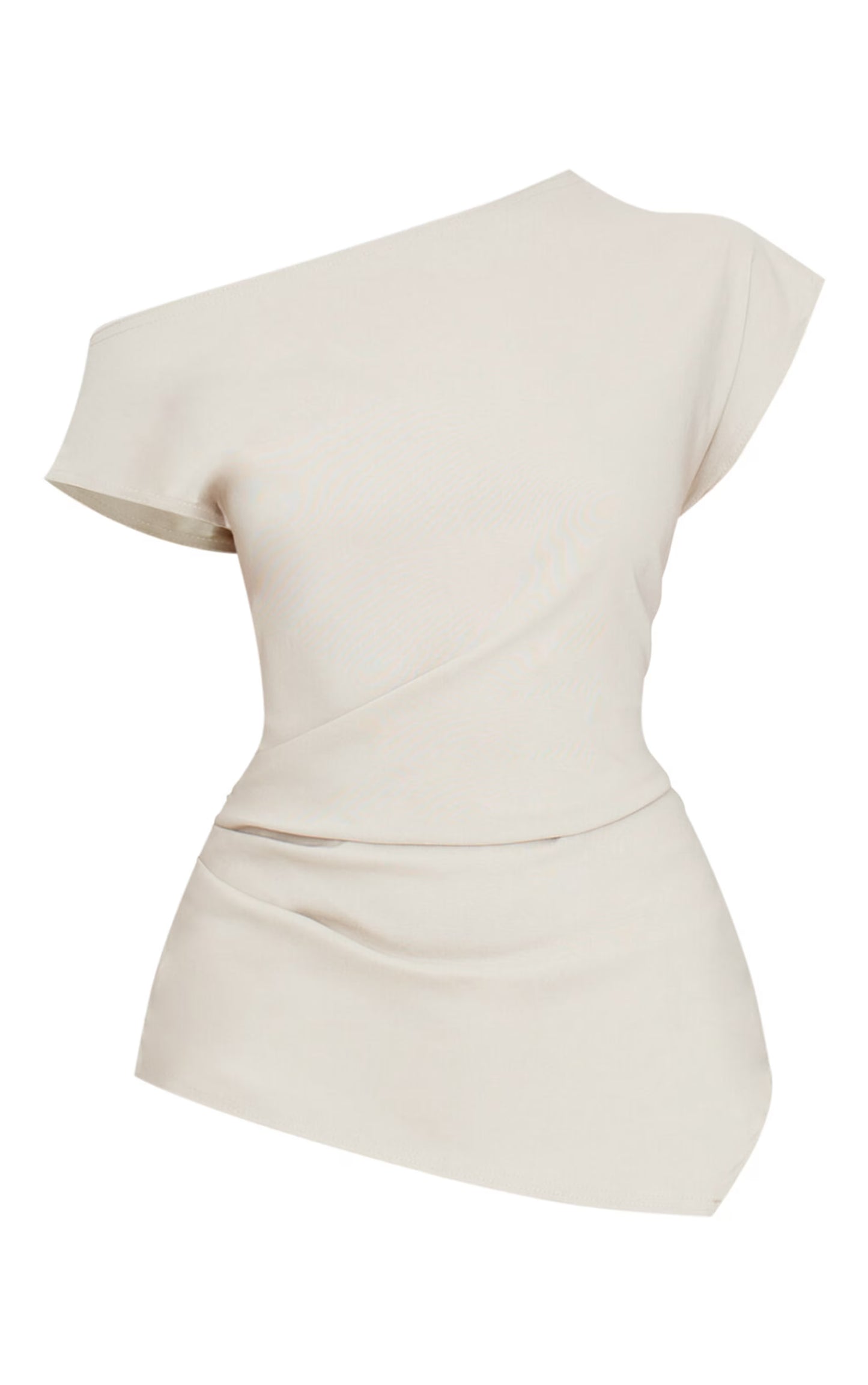 Stone Bengaline Slouch Asymmetric Long Top