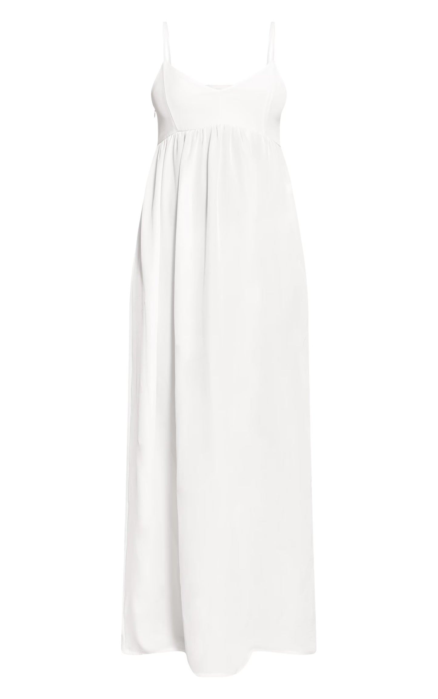 White Textured Strappy Scoop Neck Sleeveless Maxi Dress