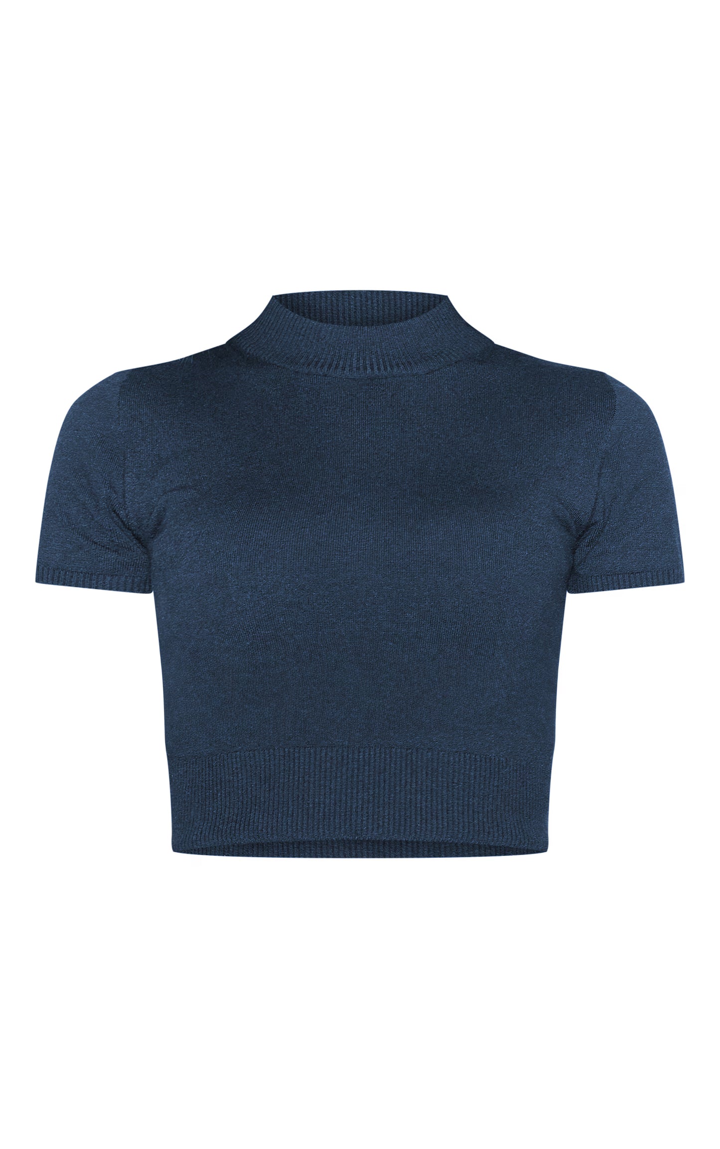 Navy Basic Knit T Shirt