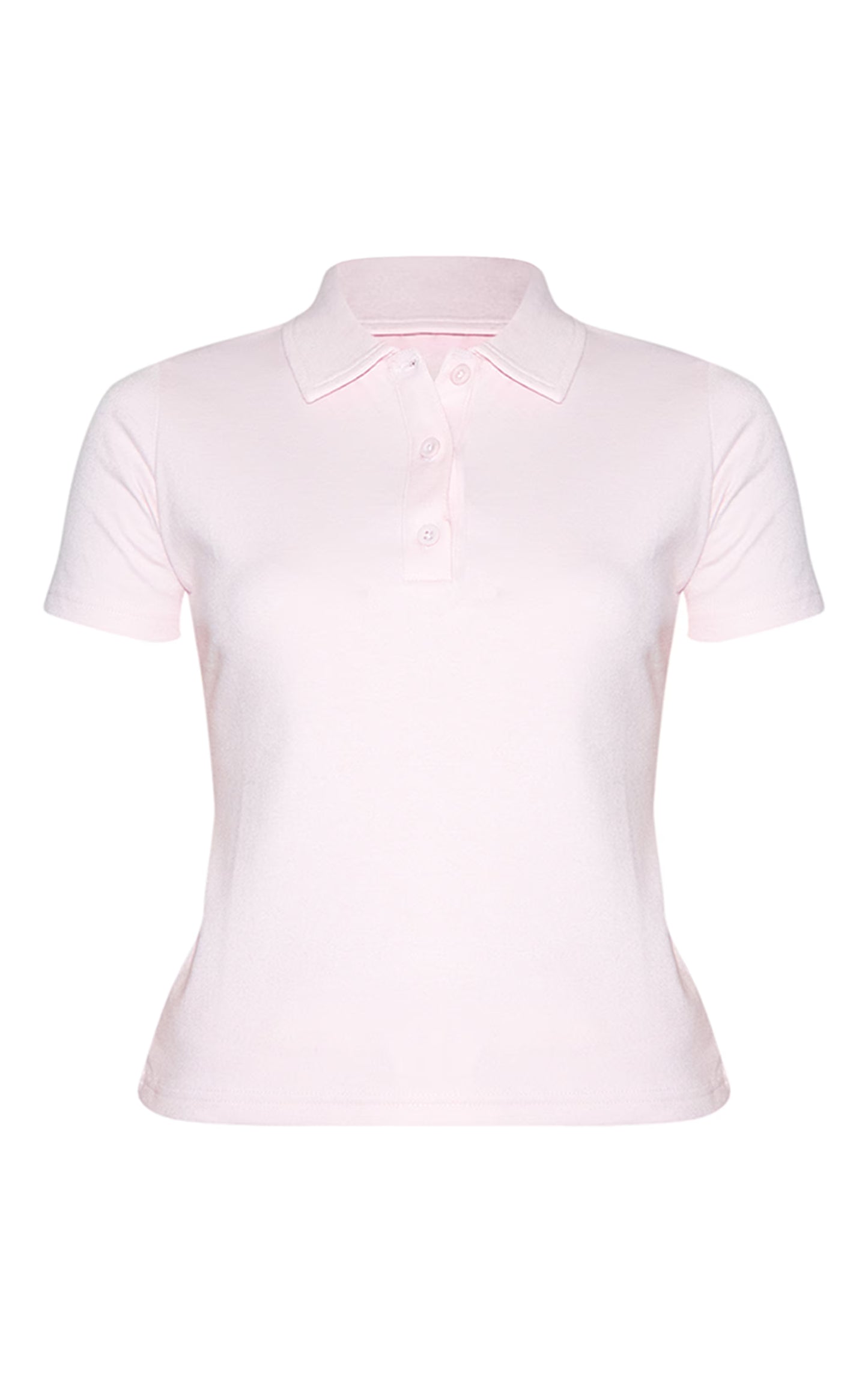 Baby Pink Super Soft Short Sleeve V Neck Button Up Top