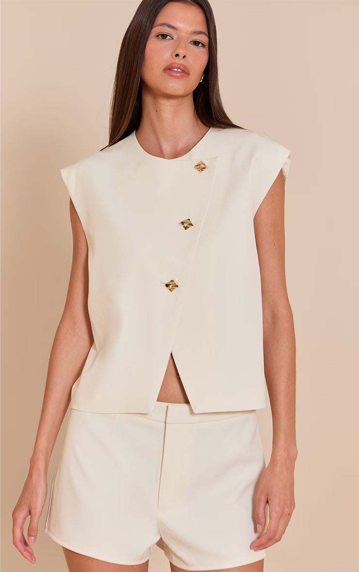 Almond Tailored Mini Shorts