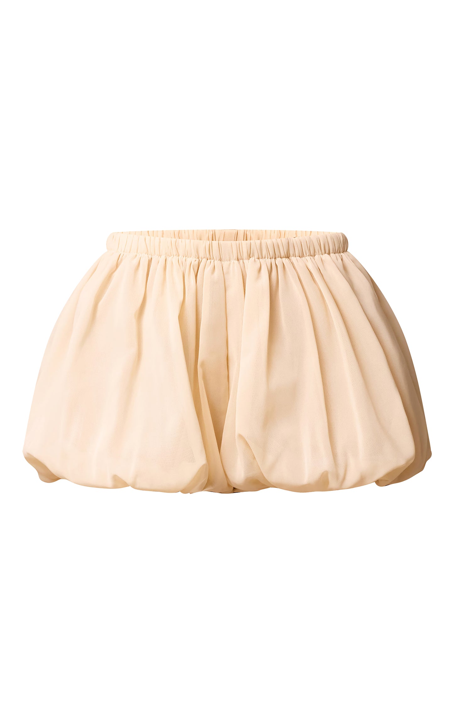 Almond Chiffon Puffball Shorts
