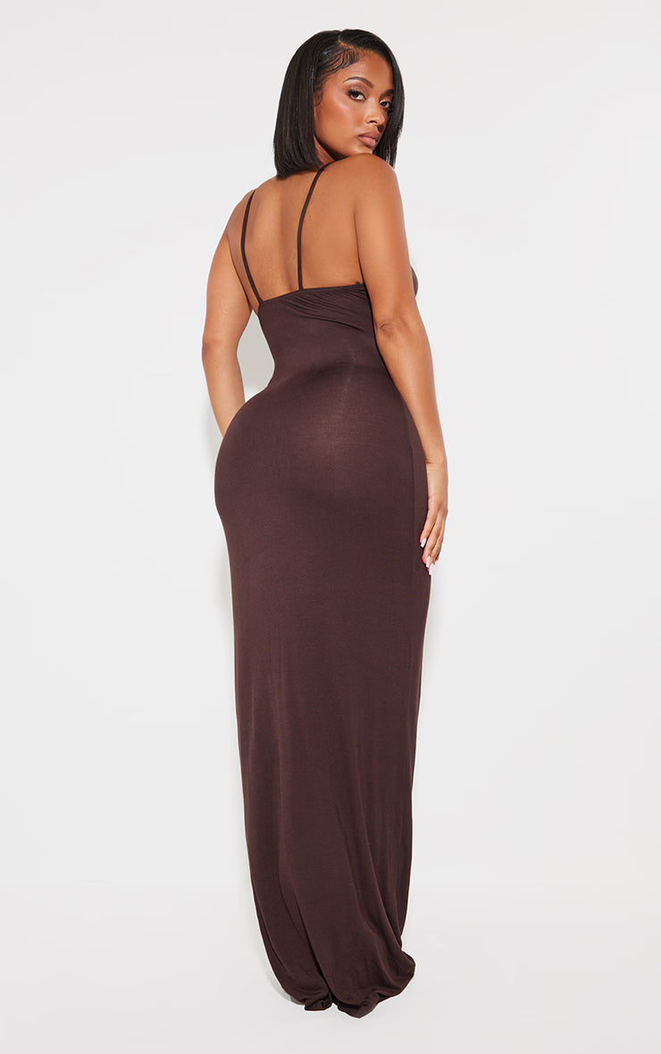 Shape Chocolate Brown Jersey Strappy Maxi Dress