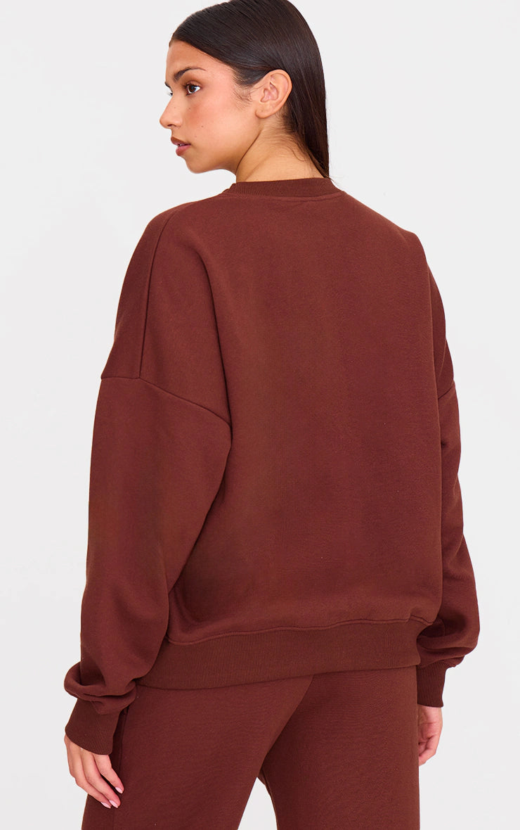 Chocolate Oversized Long Sleeve Sweatshirt