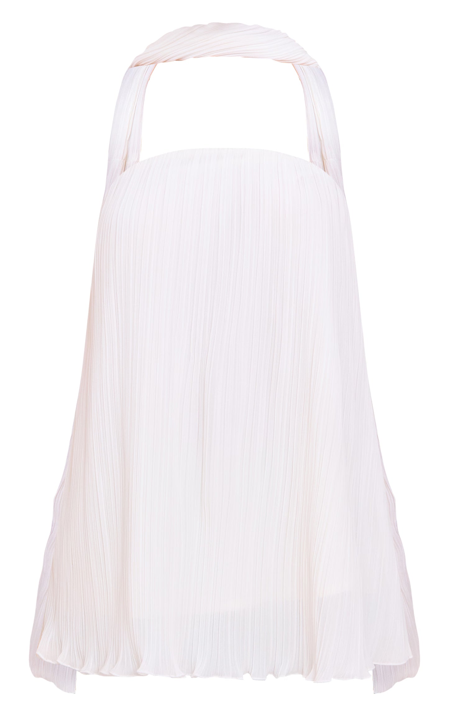Cream Chiffon Bandeau Neck Scarf Detail Long Top